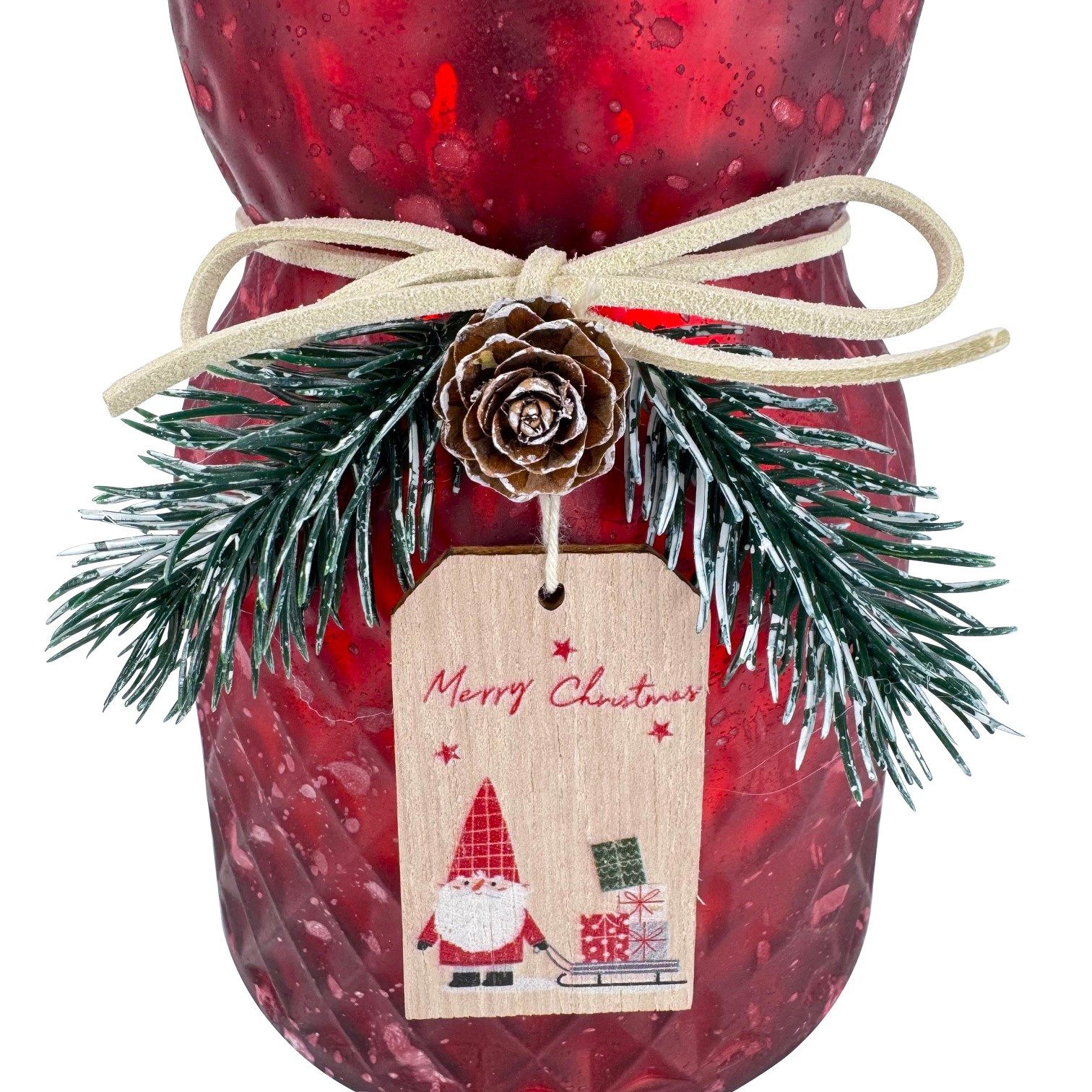 Online-Fuchs Teelichthalter Set - Kerzenständer, Kerzenhalter aus Glas - Weihnachtsdekoration (für Teelichter und kleine Stumpenkerzen, 13,5 und 16 cm groß), edle, leicht schimmernde Glasstruktur