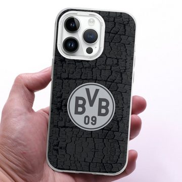 DeinDesign Handyhülle BVB Borussia Dortmund Trikot BVB Trikot Kohle und Stahl, Apple iPhone 14 Pro Silikon Hülle Bumper Case Handy Schutzhülle