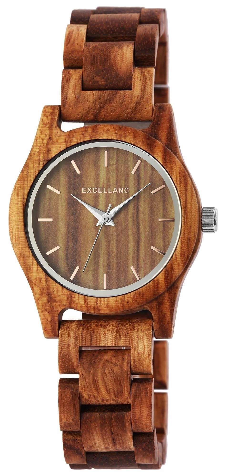 EXCELLANC Quarzuhr EX0451 Excellanc Damenuhr aus Olivenholz, Damenuhr Zebra günstig online kaufen