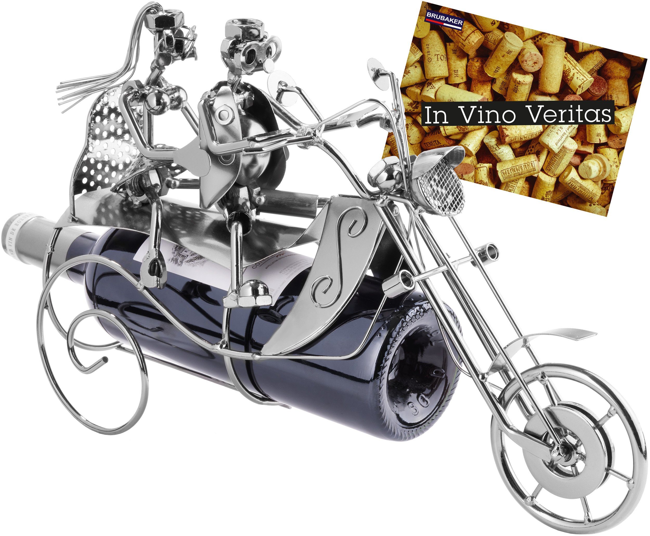 BRUBAKER Weinflaschenhalter Paar auf Motorrad Flaschenhalter, (inklusive Gr günstig online kaufen