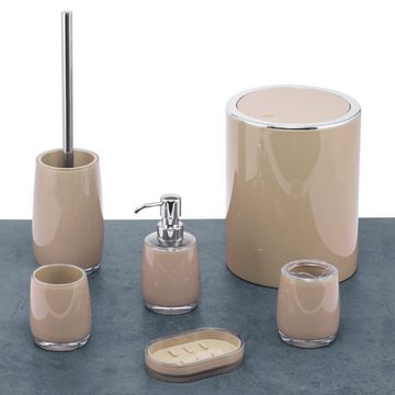 bremermann Zahnputzbecher Bad-Serie SAVONA Zahnbürstenbehälter aus Kunststoff, cappuccino-braun