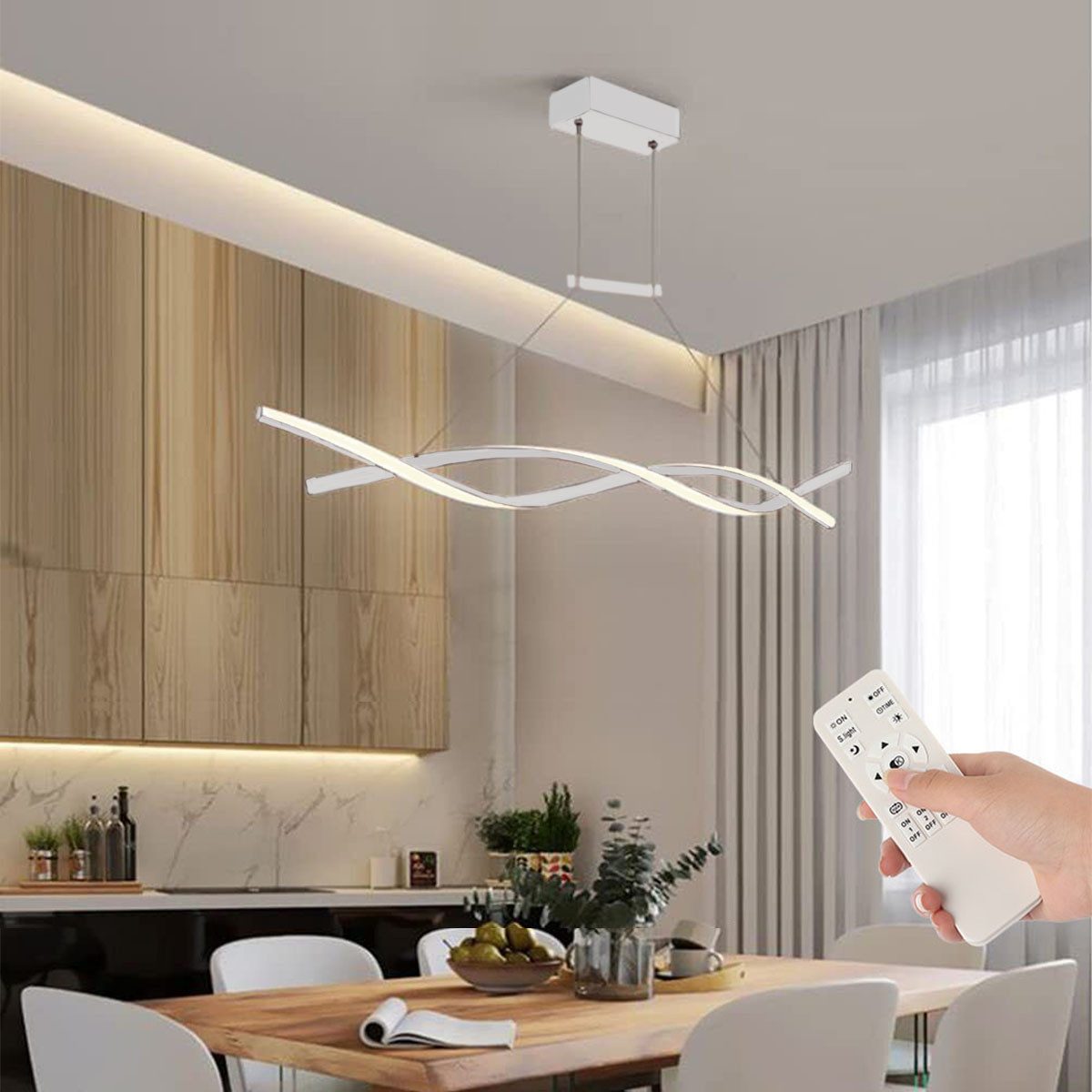 LETGOSPT Pendelleuchte 80cm Modern LED Pendelleuchte, günstig online kaufen