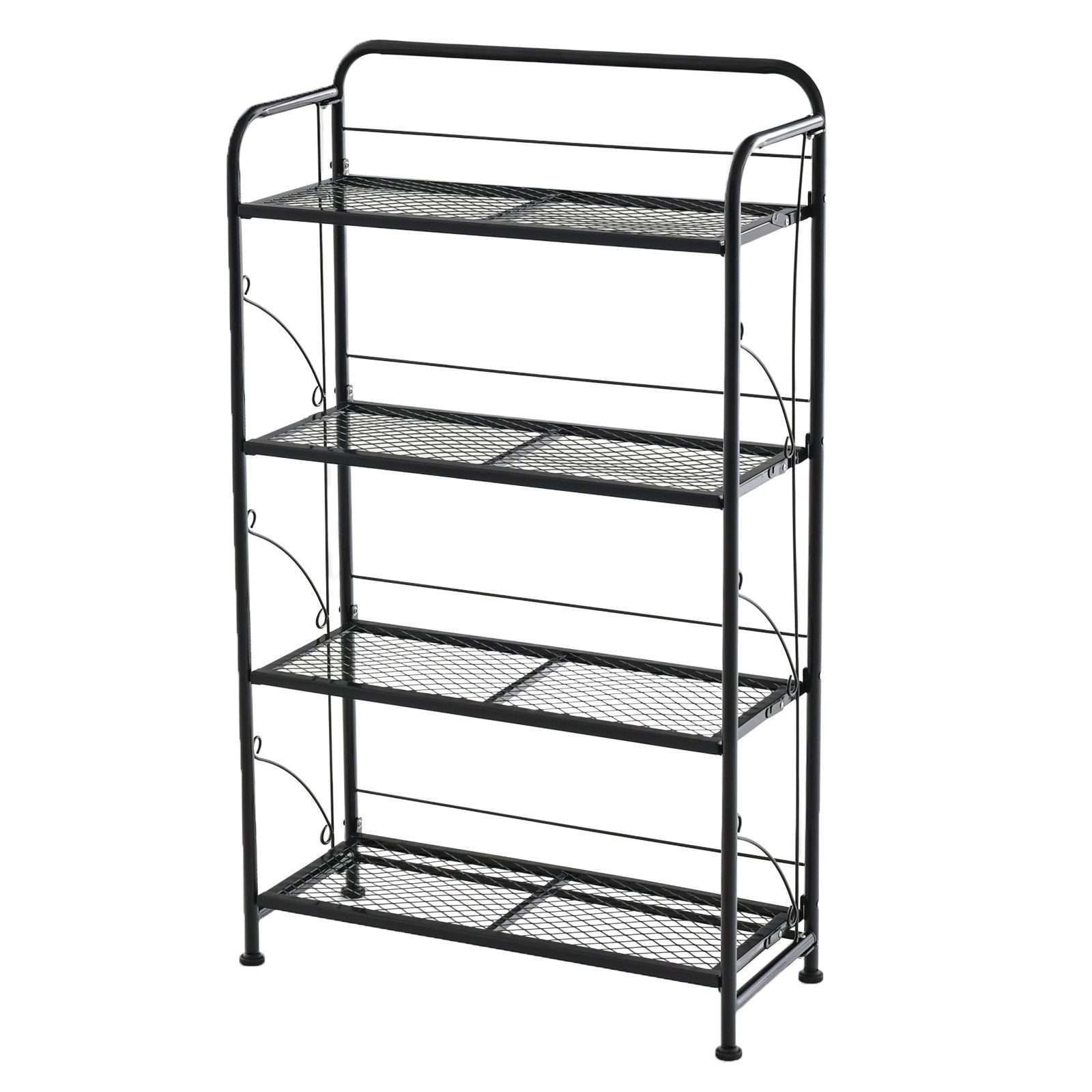 COSTWAY Blumenständer, 4-stufig, mit anpassbarer Ablage, bis 40kg, klappbar günstig online kaufen