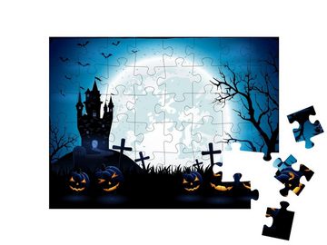 puzzleYOU Puzzle Illustration: gruseliges Happy Halloween!, 48 Puzzleteile, puzzleYOU-Kollektionen Festtage
