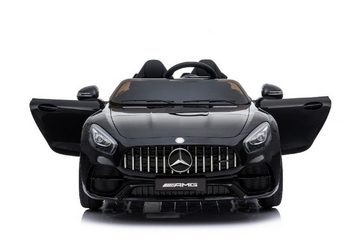 ES-Toys Elektro-Kinderauto Kinder Elektroauto Zweisitzer, Belastbarkeit 50 kg, Mercedes AMG GT schwarz EVA-Reifen Radio