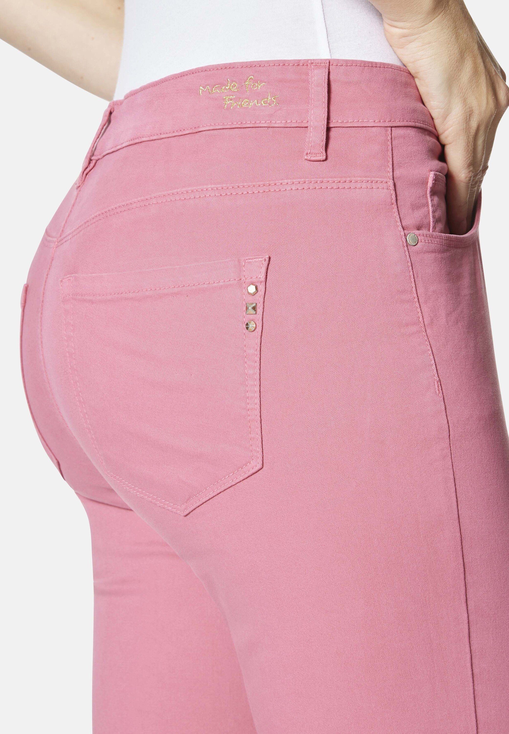 STOOKER WOMEN Fit fruit (1-tlg) pink Zermatt 5-Pocket-Hose dove Straight Twill