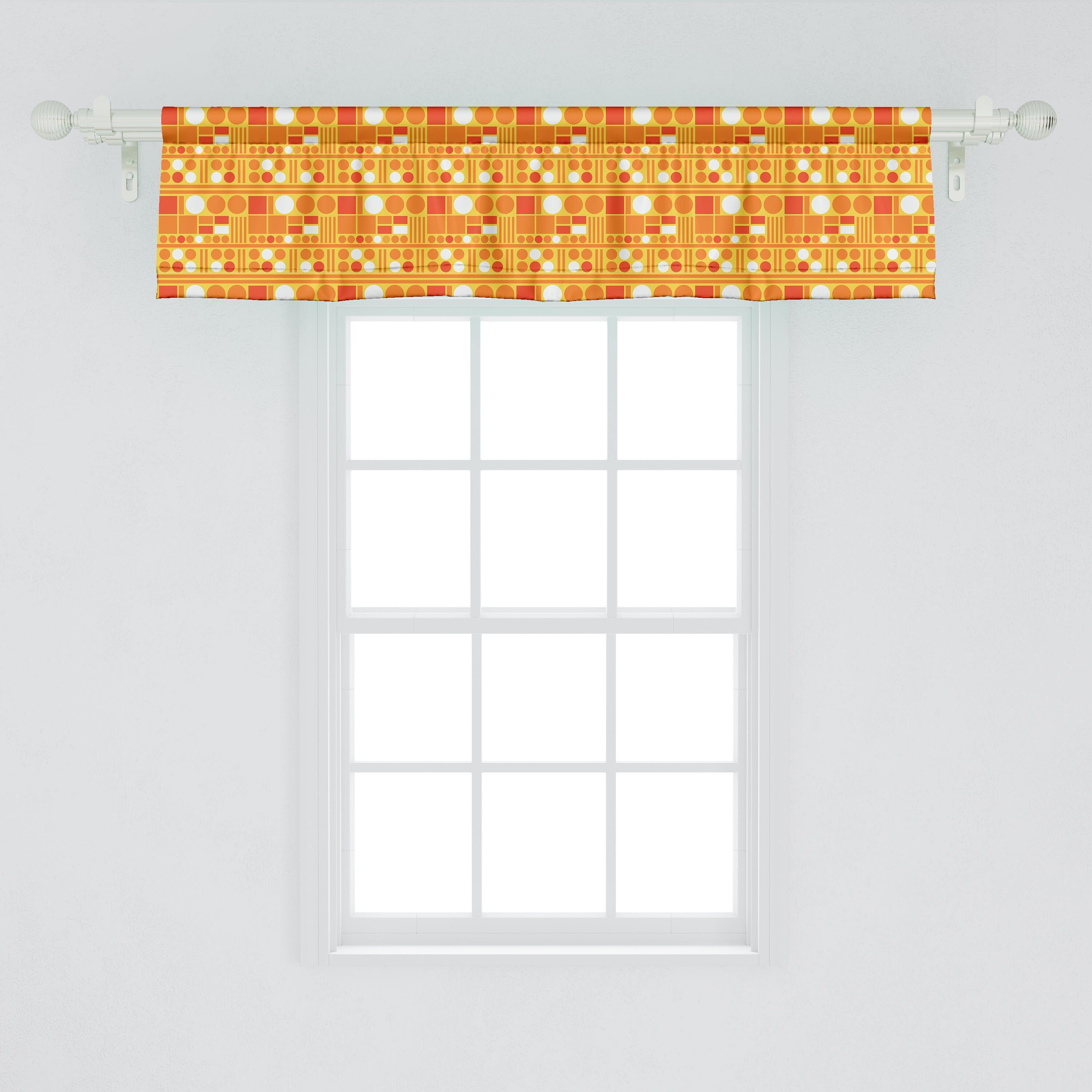 Scheibengardine Vorhang Volant mit Kunst Dekor Schlafzimmer Microfaser, Monochrome Küche Orange für Abakuhaus, Formen Stangentasche, Stil