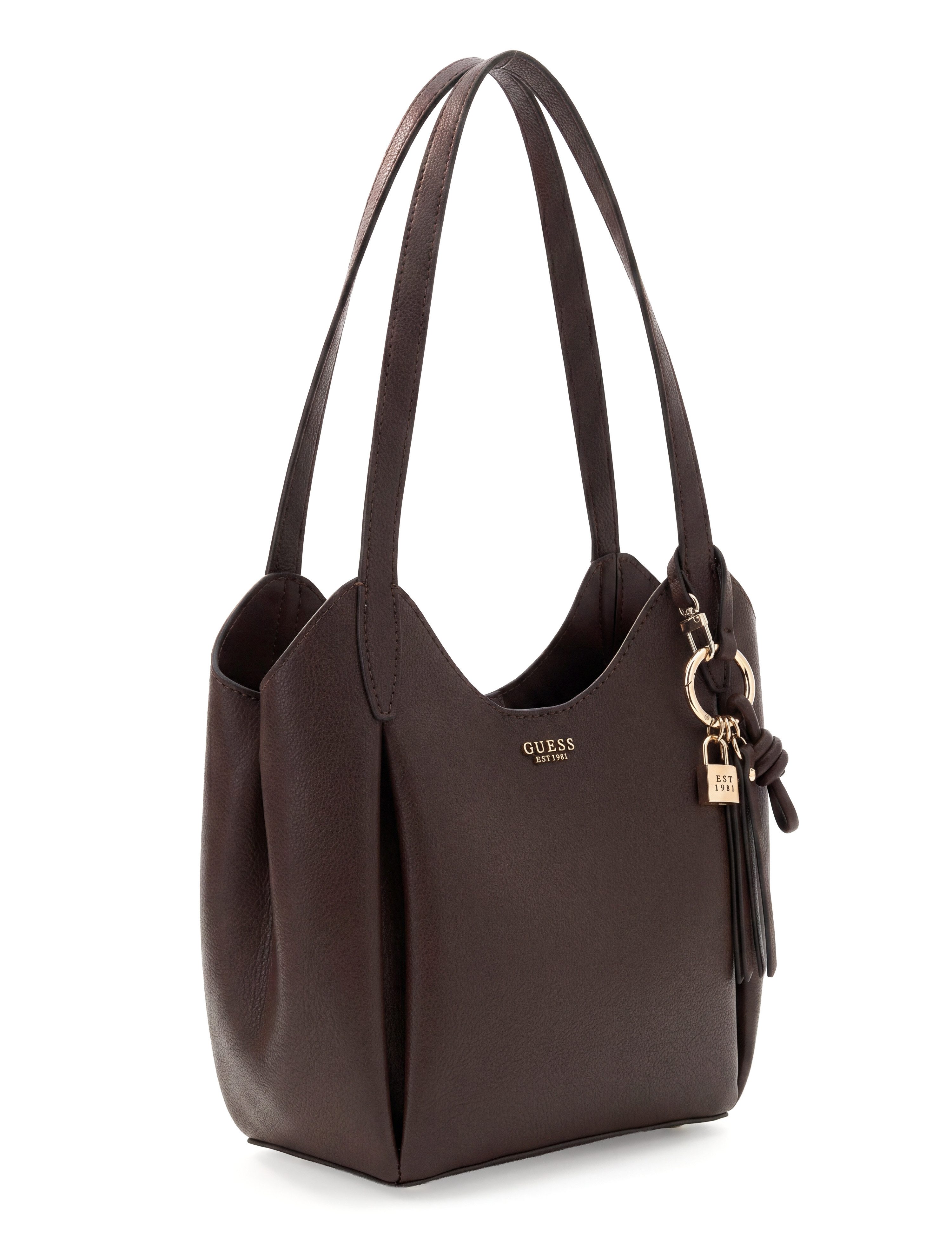 Guess Umhängetasche MELODY BUCKET, Damen Handtasche, Henkeltasche, Schultertasche mit Magnetverschluss