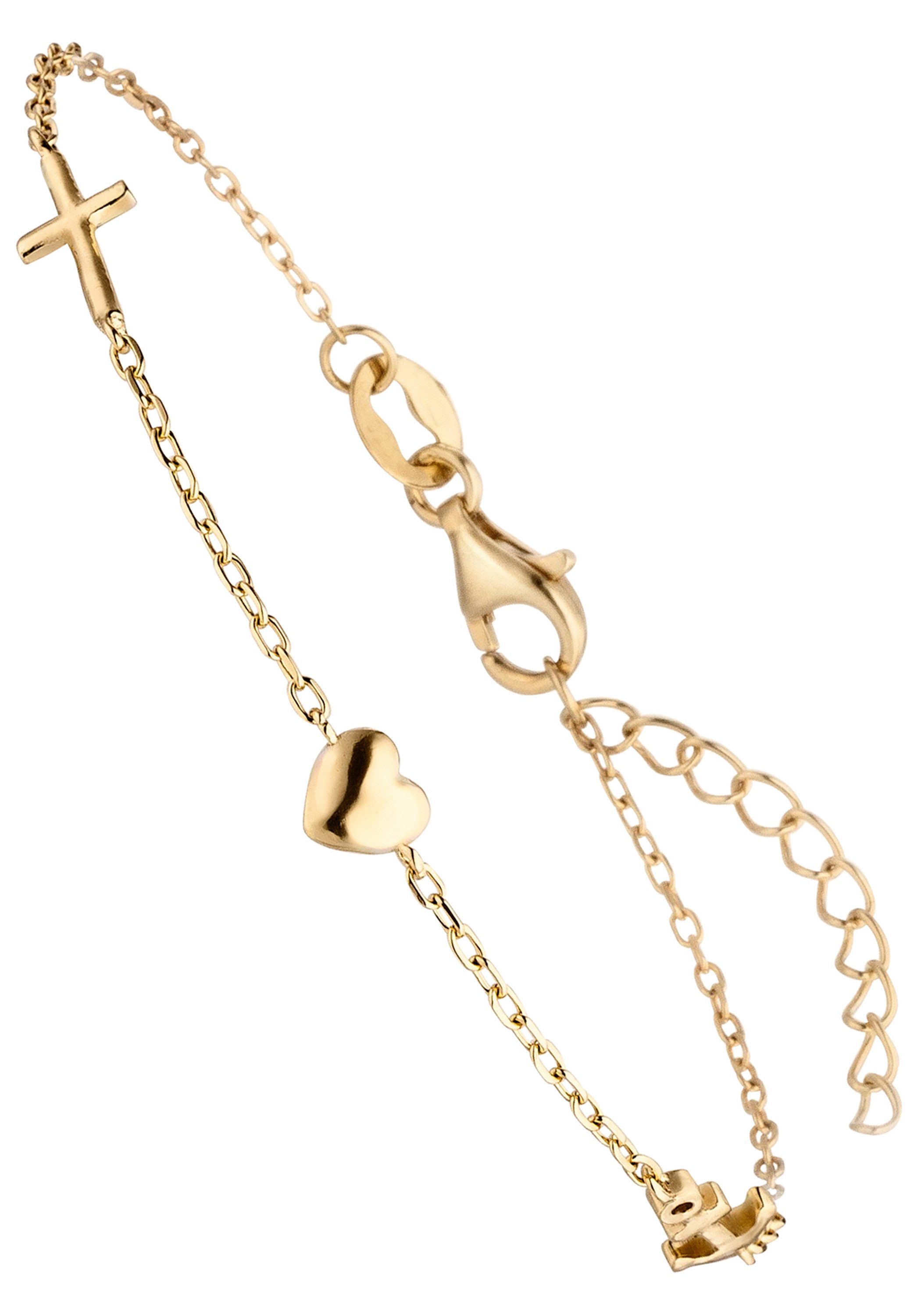 JOBO Armband Glaube Liebe Hoffnung, 925 Silber vergoldet 19 cm günstig online kaufen