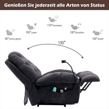 autolock Massagesessel Elektrisch Relaxsessel mit Fernbedienung Handyhalter, Fernsehsessel Massagefunktion Wärmefunktion Ruhesessel