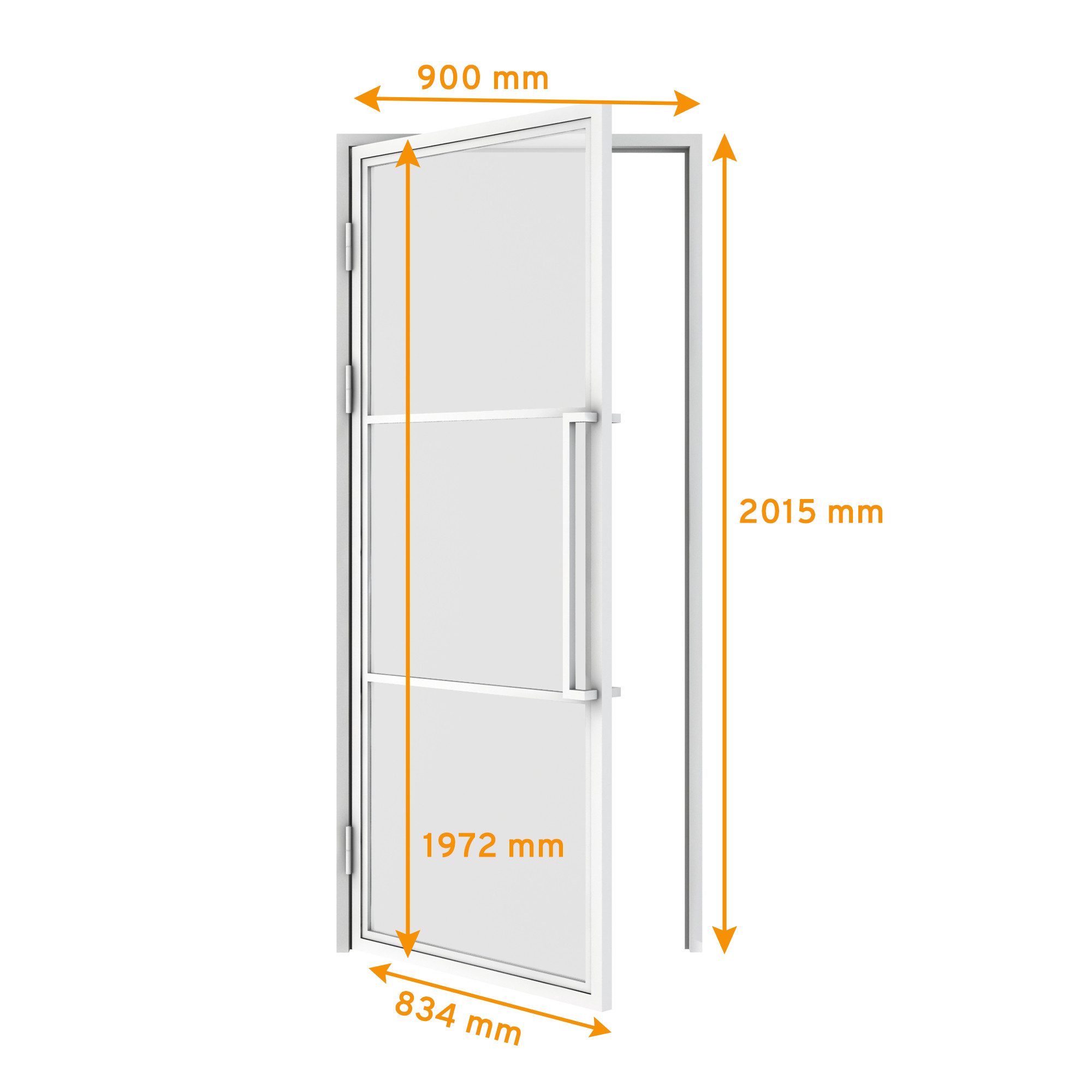 inova wohnen Zimmertür Glastür mit Stahlrahmen Klarglas (Komplett Set, inkl günstig online kaufen