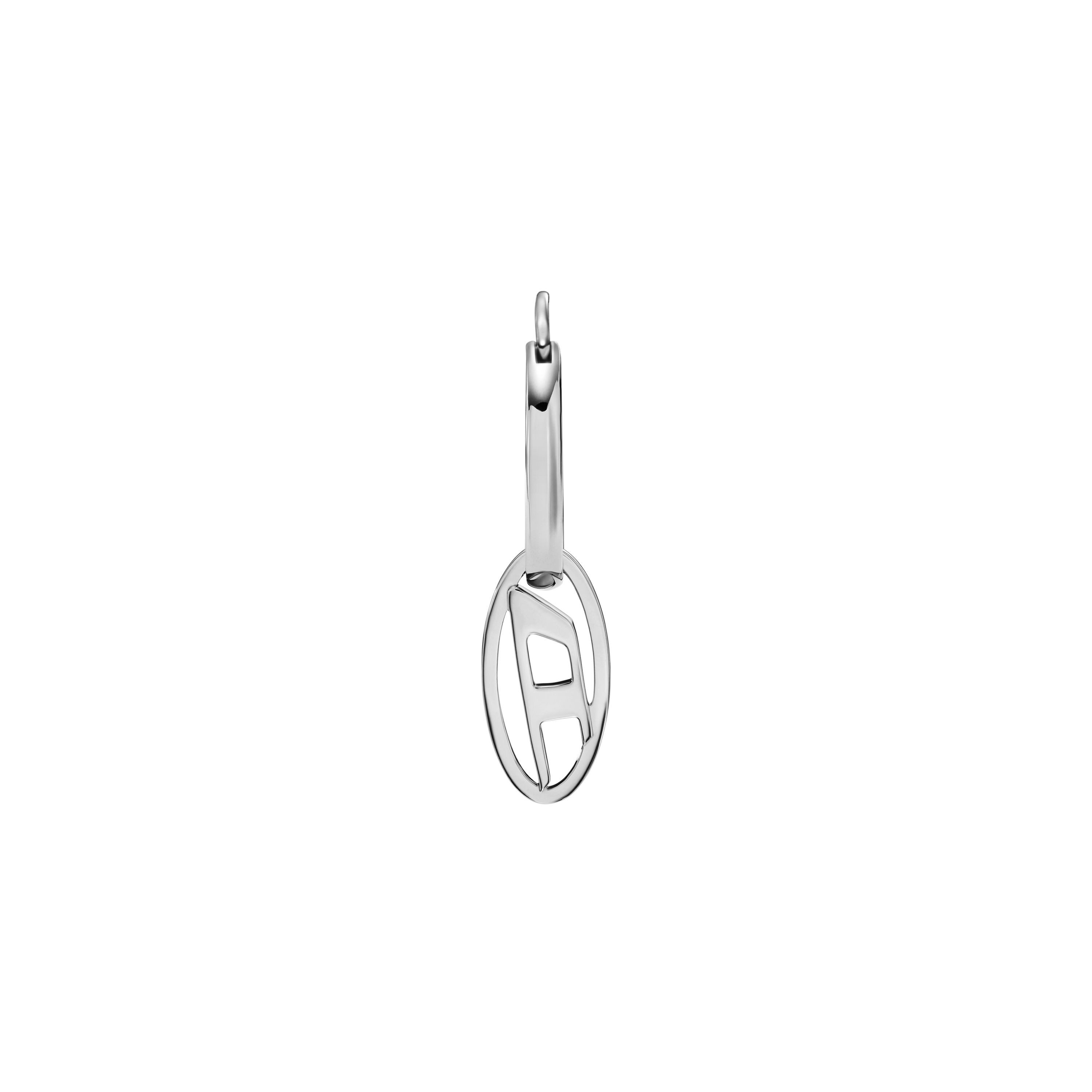 Diesel Single-Creole Schmuck Geschenk Edelstahl Ohrringe OVAL D LOGO, Einhänger abnehmbar