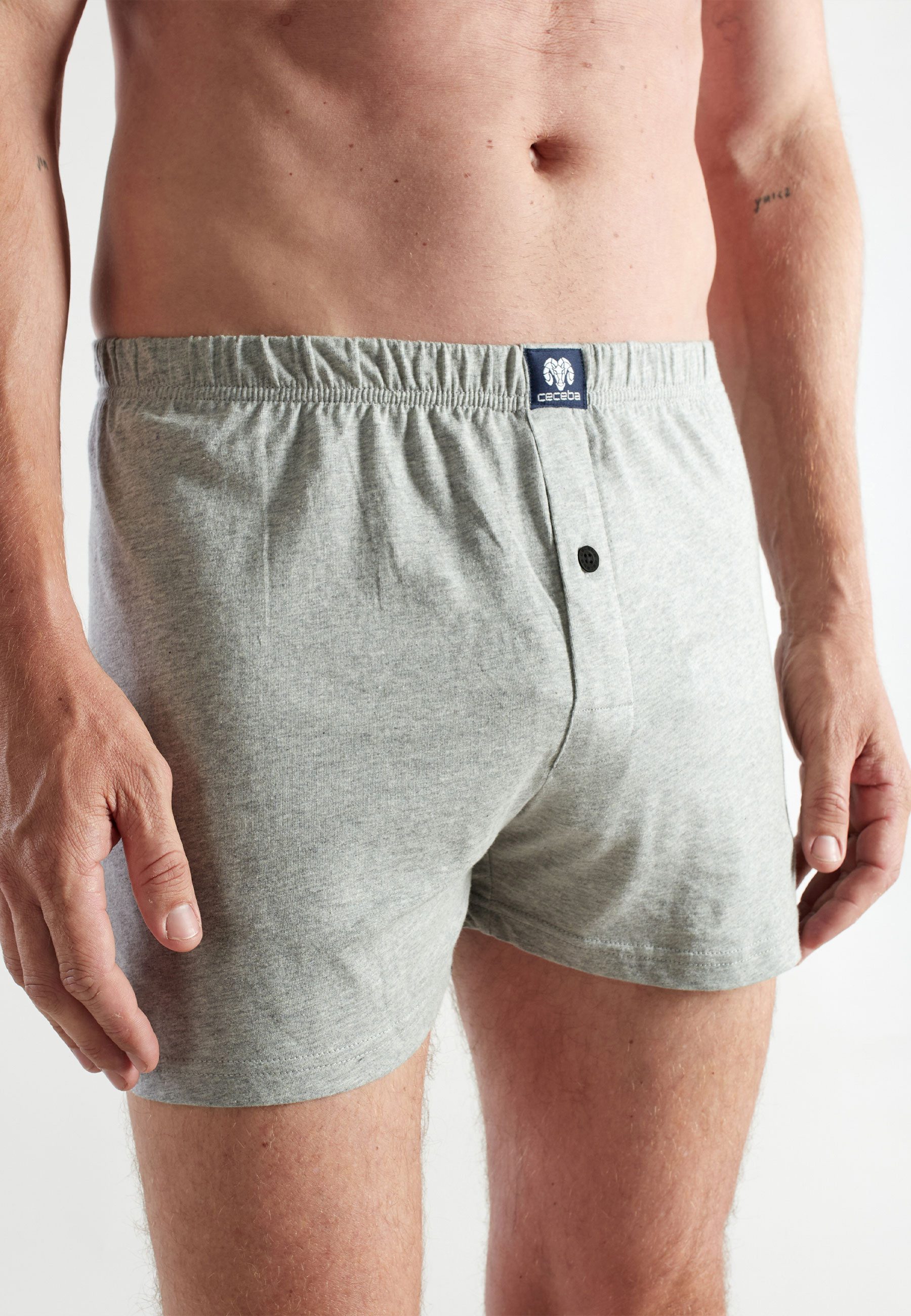 CECEBA Boxershorts CECEBA Herren Boxershort grau uni 5er Pack (5-St) – Bild 4 von 4