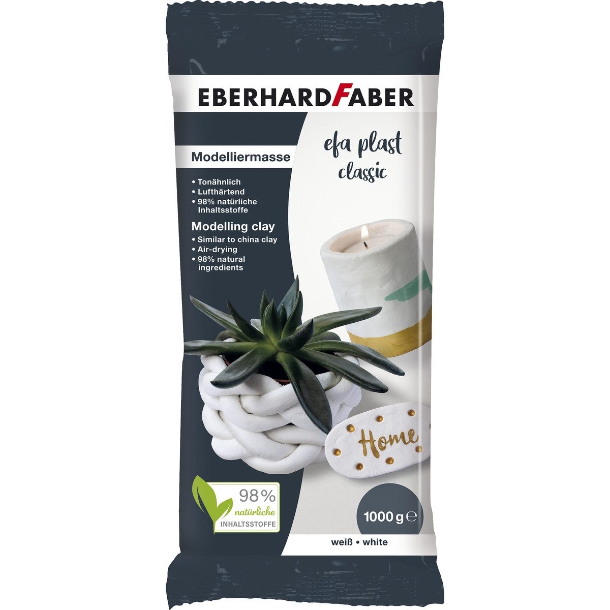 Eberhard Faber Modelliermasse EBERHARD FABER Modelliermasse efa plast Classic weiß 1000g