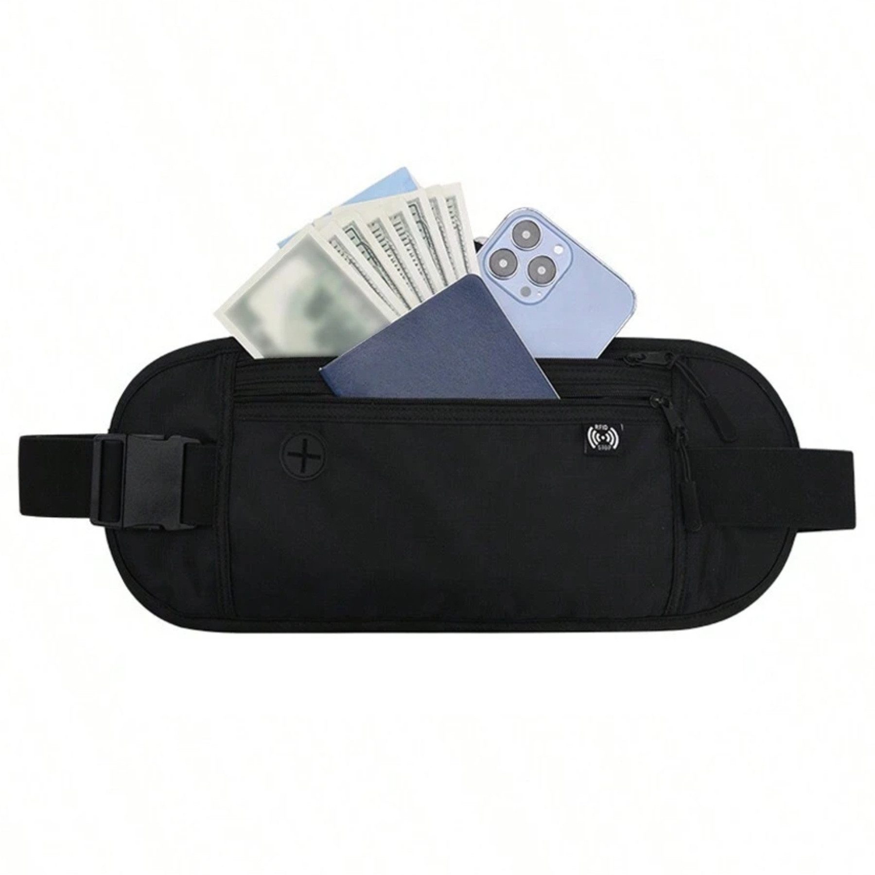 Mutig Gürteltasche Bauchtasche für Damen und Herren mit RFID Schutz (Handytasche Sport, wasserdichter Laufgürtel, Geldgürtel für Fahrrad, Reise Bauchtasche, Geldgürtel für, Wandern, Fitness), Sporttasche Wasserdichter Bauchgürtel mit Diebstahlschutz
