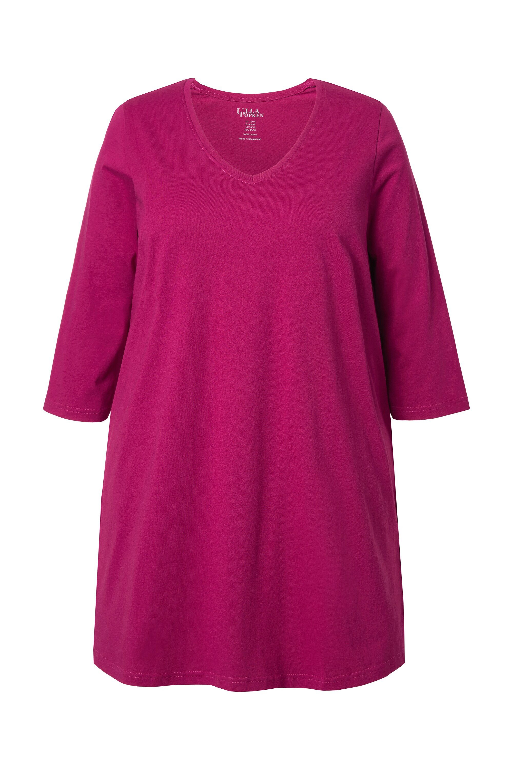 Ulla Popken Longshirt Longshirt A-Linie V-Ausschnitt günstig online kaufen