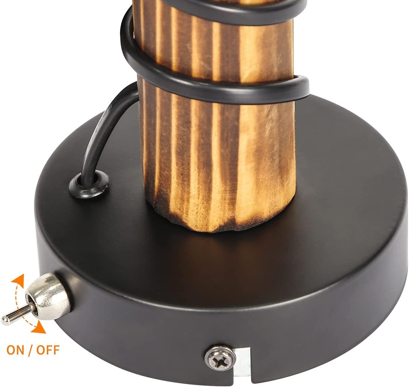 ZMH Wandleuchte innen mit Schalter Schwarz Vintage Holz E27 Schlafzimmer Flur, LED wechselbar, Metall & Holz,Rund,Flurlampe,für Esszimmer,Treppenhaus,Restaurant,Bar. Reduzierter Preis € 24,99. Unverbindliche Preisempfehlung € 49,99