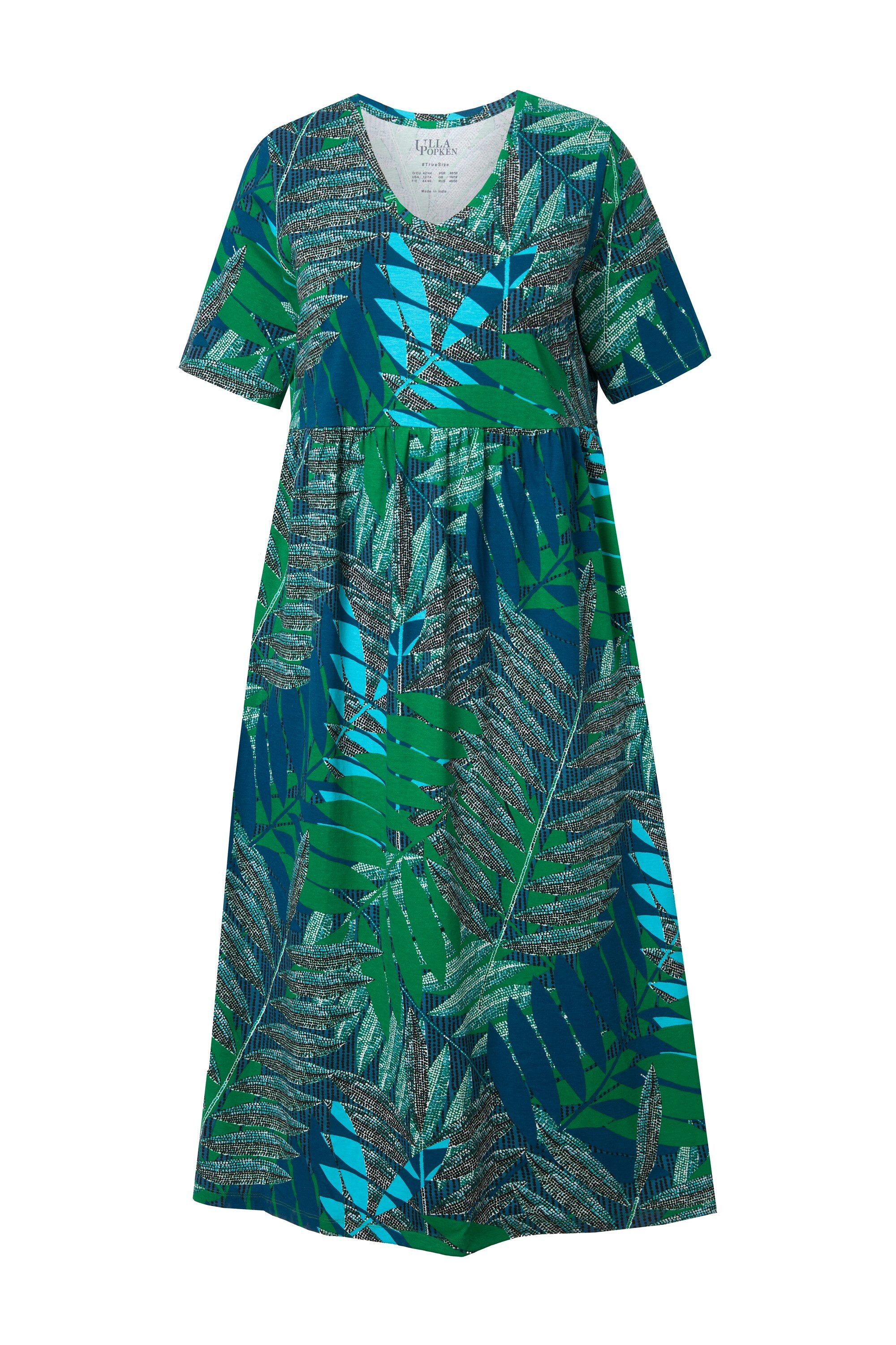 Ulla Popken Maxikleid Maxikleid A-Linie V-Ausschnitt günstig online kaufen