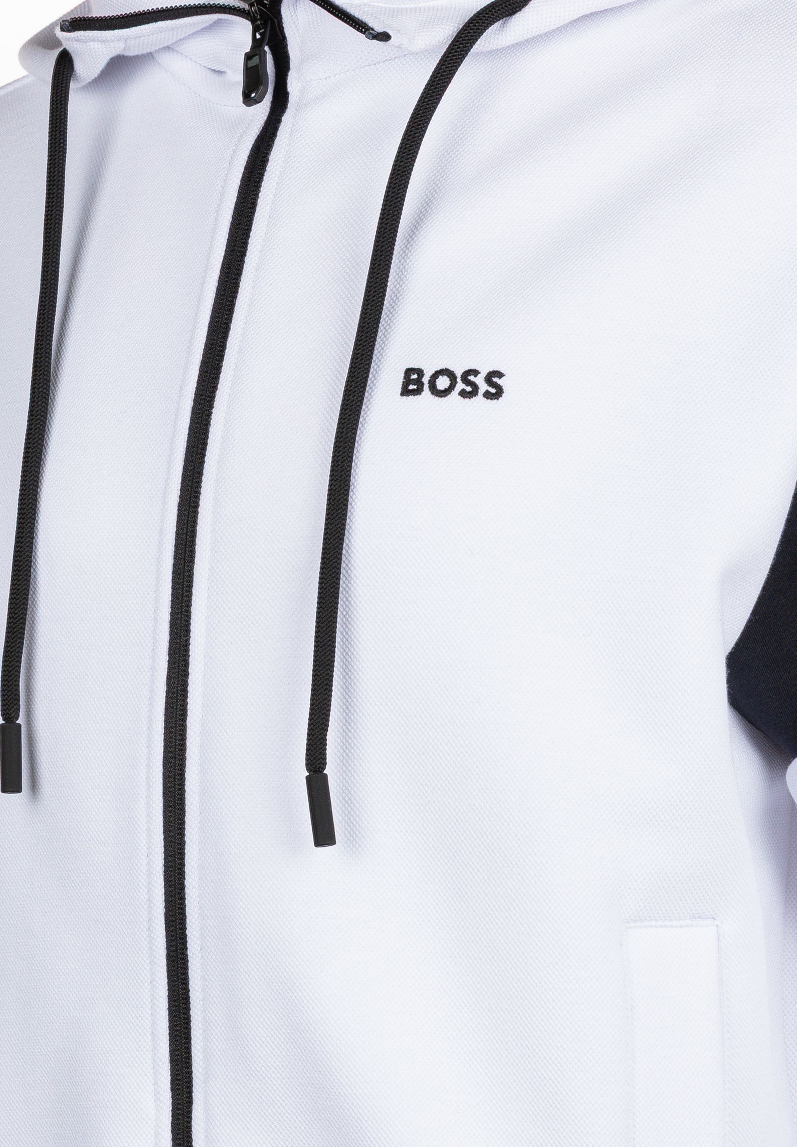 BOSS GREEN Sweatjacke aus Spacer-Piqué mit Kapuze (1-tlg)