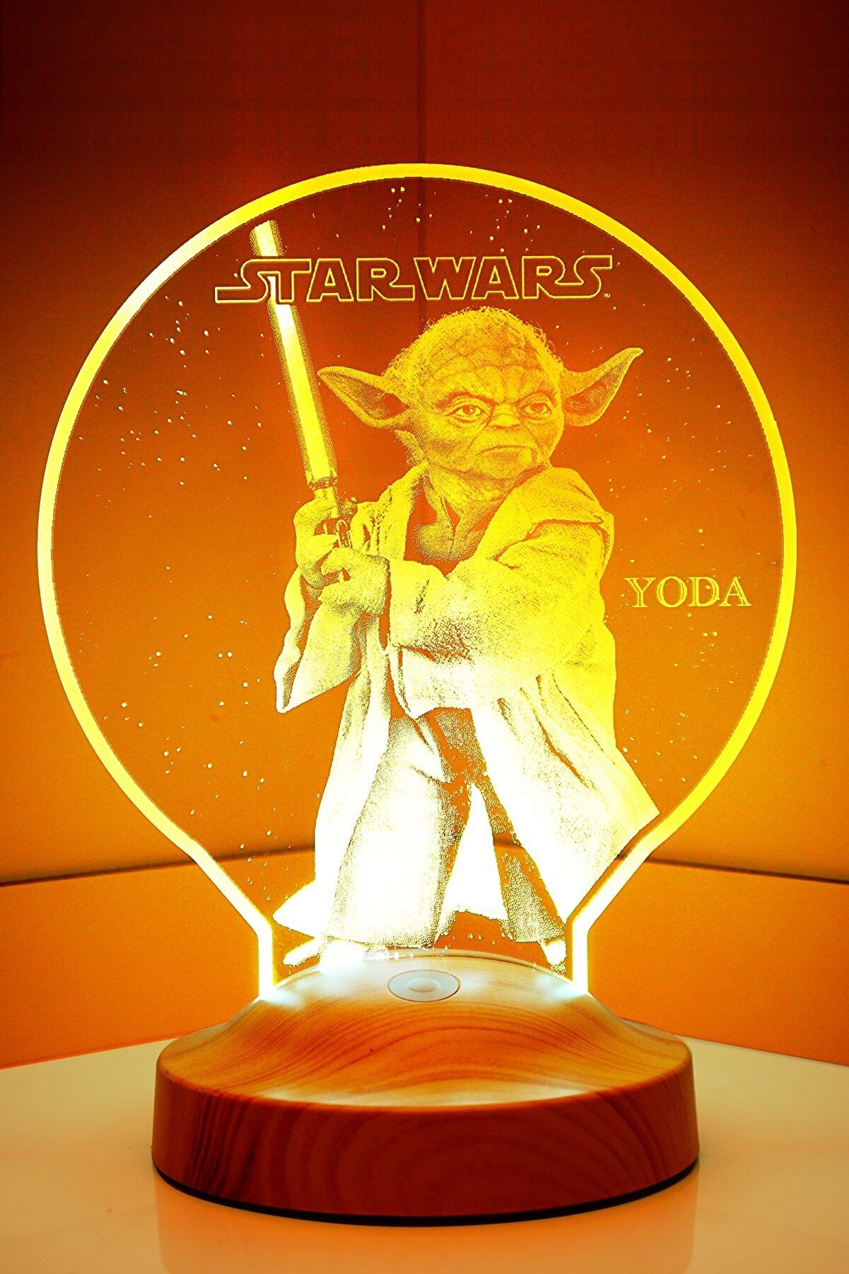 Geschenkelampe LED Nachttischlampe Star Wars Meister Yoda 3D Nachtlicht Geschenk für Jungen, Leuchte 7 Farben fest integriert, Star Wars Geschenkartikel, Geburtstagsgeschenk für Freunde, Fanartikel