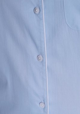 Schiesser Sleepshirt "selected! premium inspiration" mit eleganten Paspeln und Reverskragen