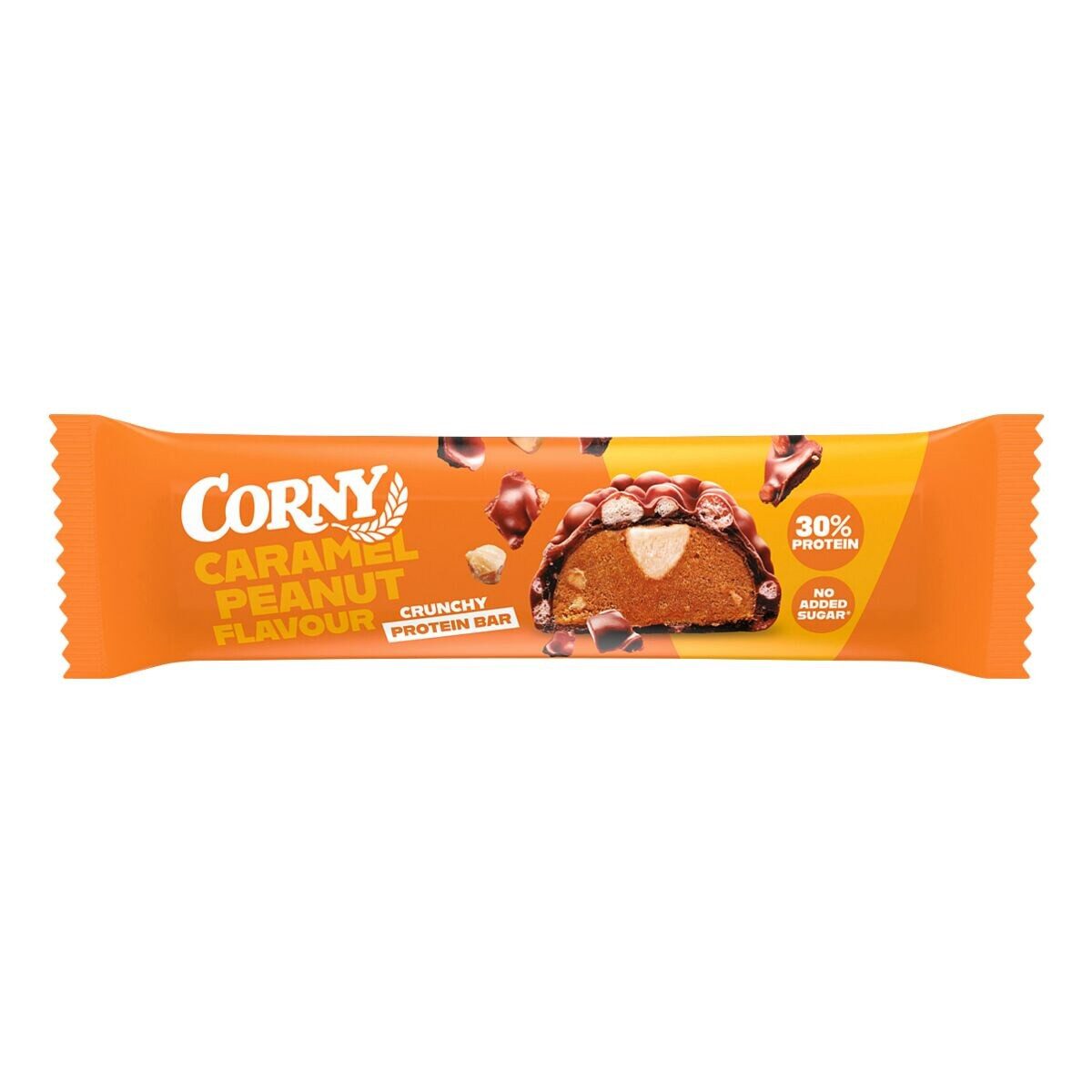 CORNY Protein Crunchy Caramel Peanut Flavour Riegel, 45 g Proteinriegel, 30 % Protein