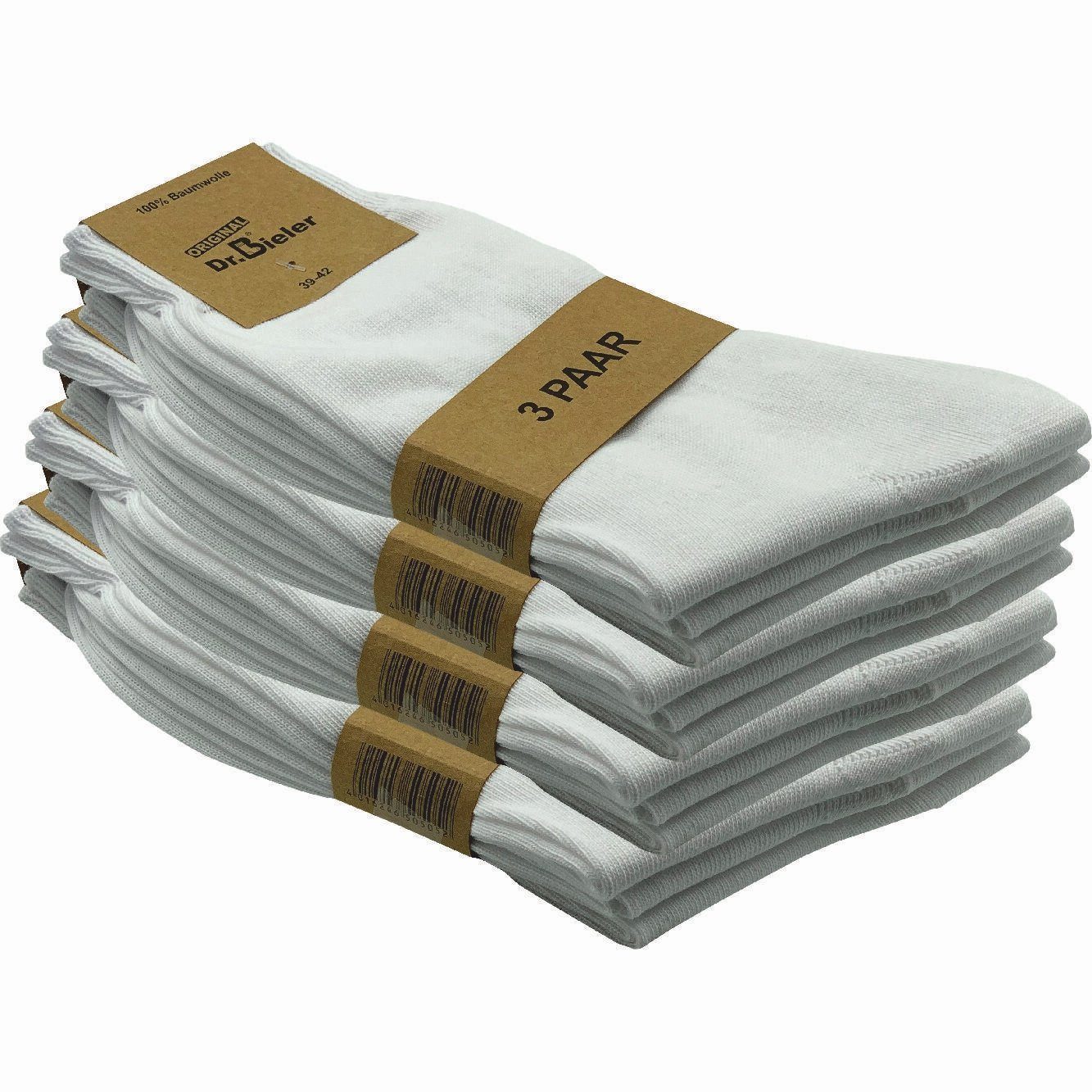 GAWILO Basicsocken für Herren aus 100% Baumwolle - ohne Gummi - ohne drückende Naht (12 Paar) in schwarz, weiß & blau - für Preisbewusste in ansprechender Qualität