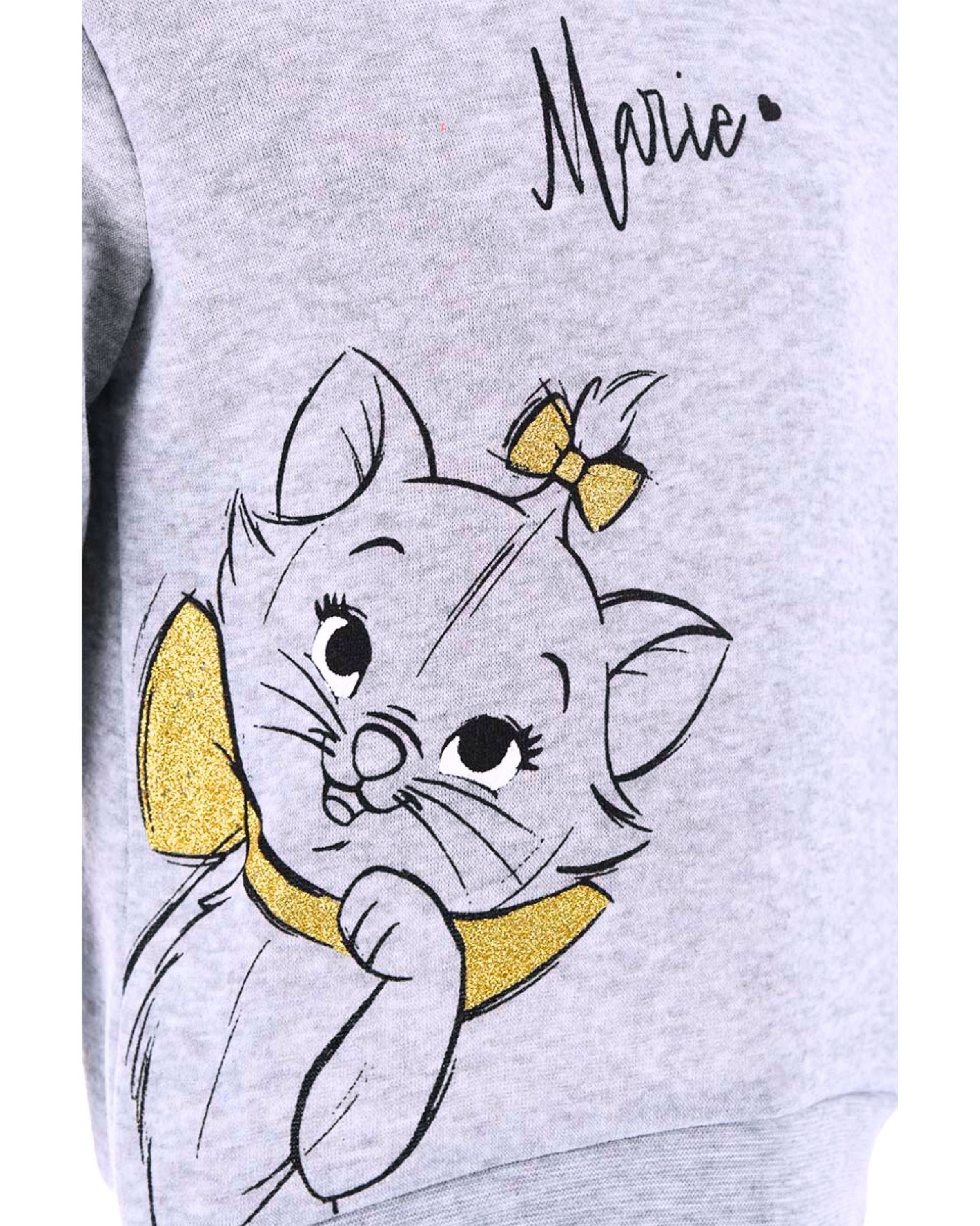 Kapuzenpullover 116 cm 98 Aristocats Hoodie Disney - Grau Gr. Marie Mädchen