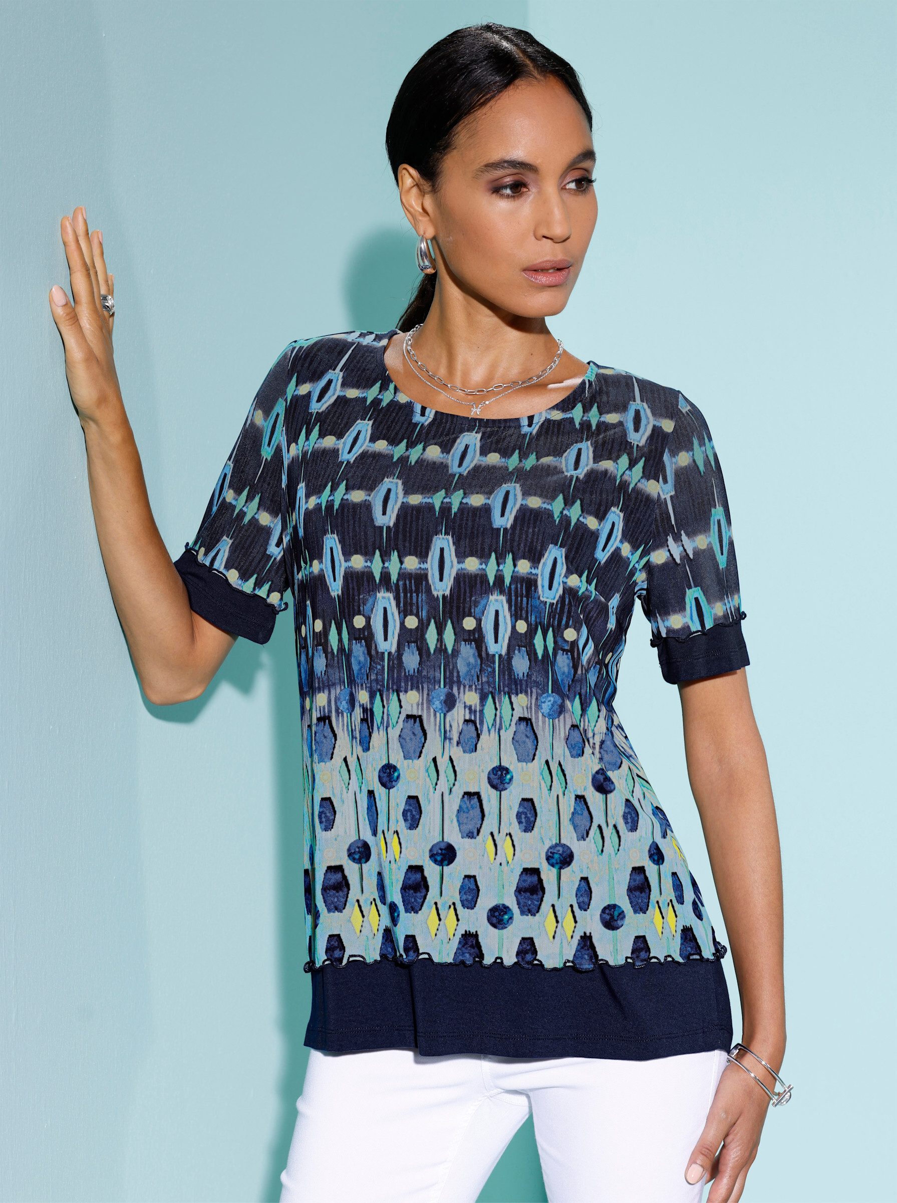 creation L T-Shirt Mesh-Shirt Kurzarm günstig online kaufen