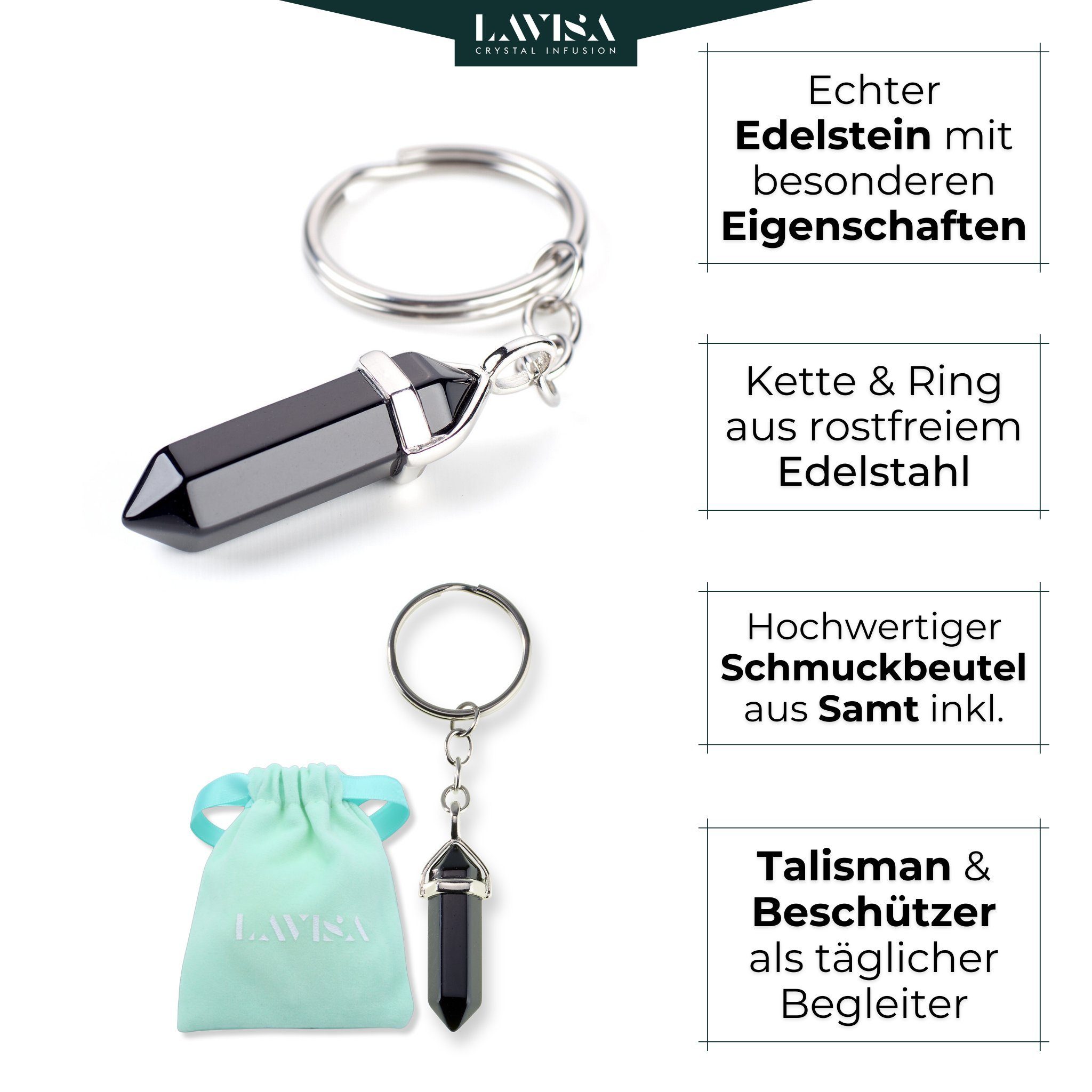 LAVISA Anhänger Schlüssel Edelstein - Schlüsselanhänger - Glücksbringer - N günstig online kaufen