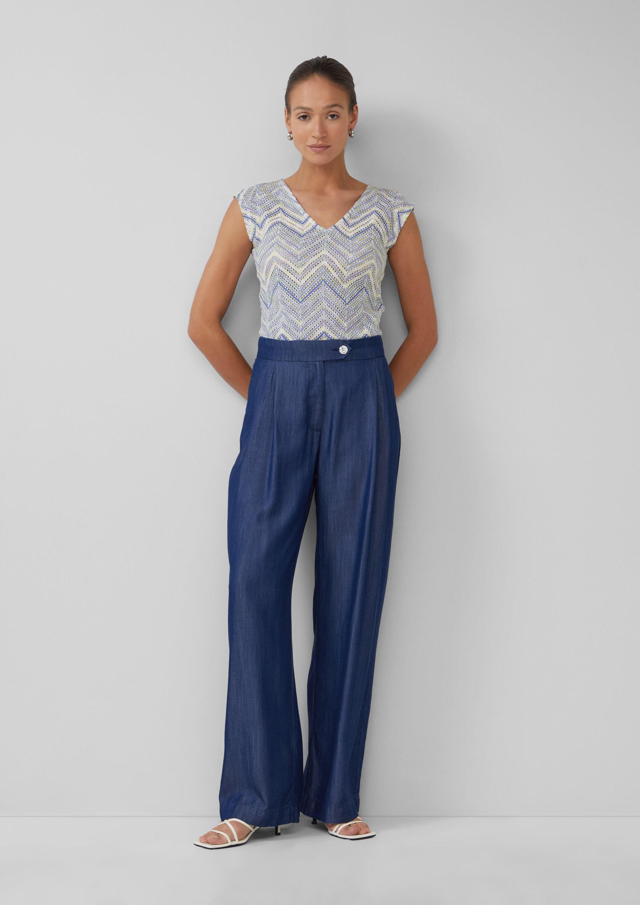 s.Oliver Chinos Hose Relaxed-Fit-Hose in Denim-Optik mit Extra Wide Leg günstig online kaufen