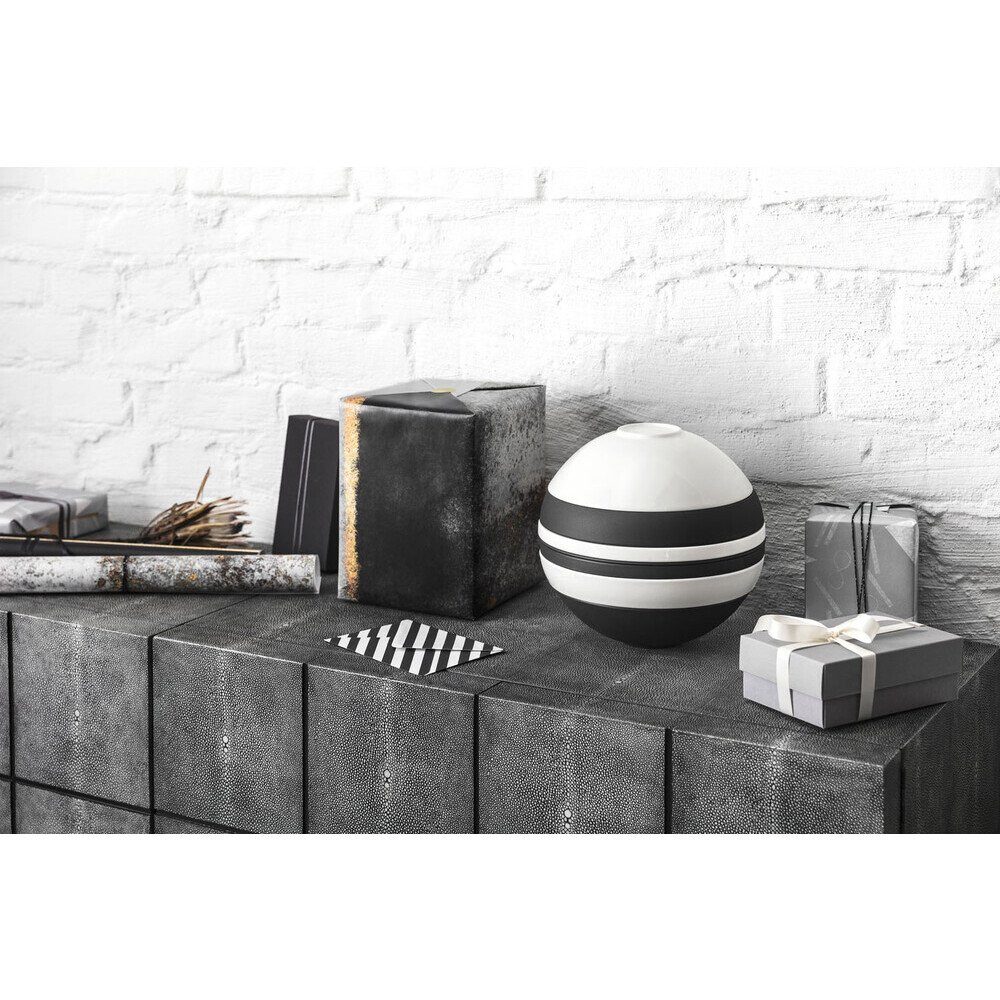 Villeroy & Boch Geschirr-Set Signature La Boule 7-tlg. Iconic Black & White, Premium Porcelain, 7-teiliges Kombiservice, Geschirrset, Tafelservice, für 2 Personen