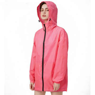 AUKUU Regenmantel Modische Modische und leichte Outdoor Sport Lauf Regenmanteljacke kurze regendichte Windjacke für Damen mit