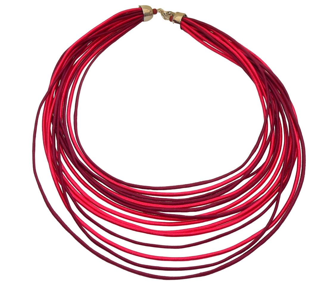 traumschmuck Statementkette 393d Halskette Statement Textil weinrot dunkelr günstig online kaufen