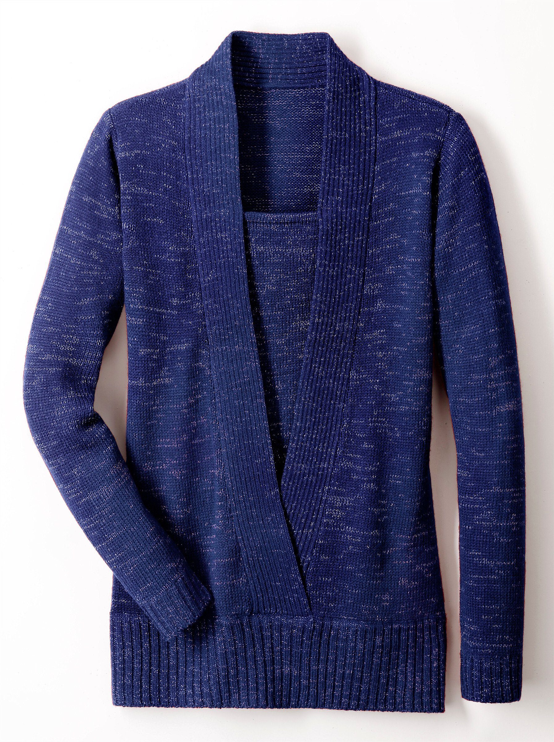 Sieh an! Strickpullover blau-meliert