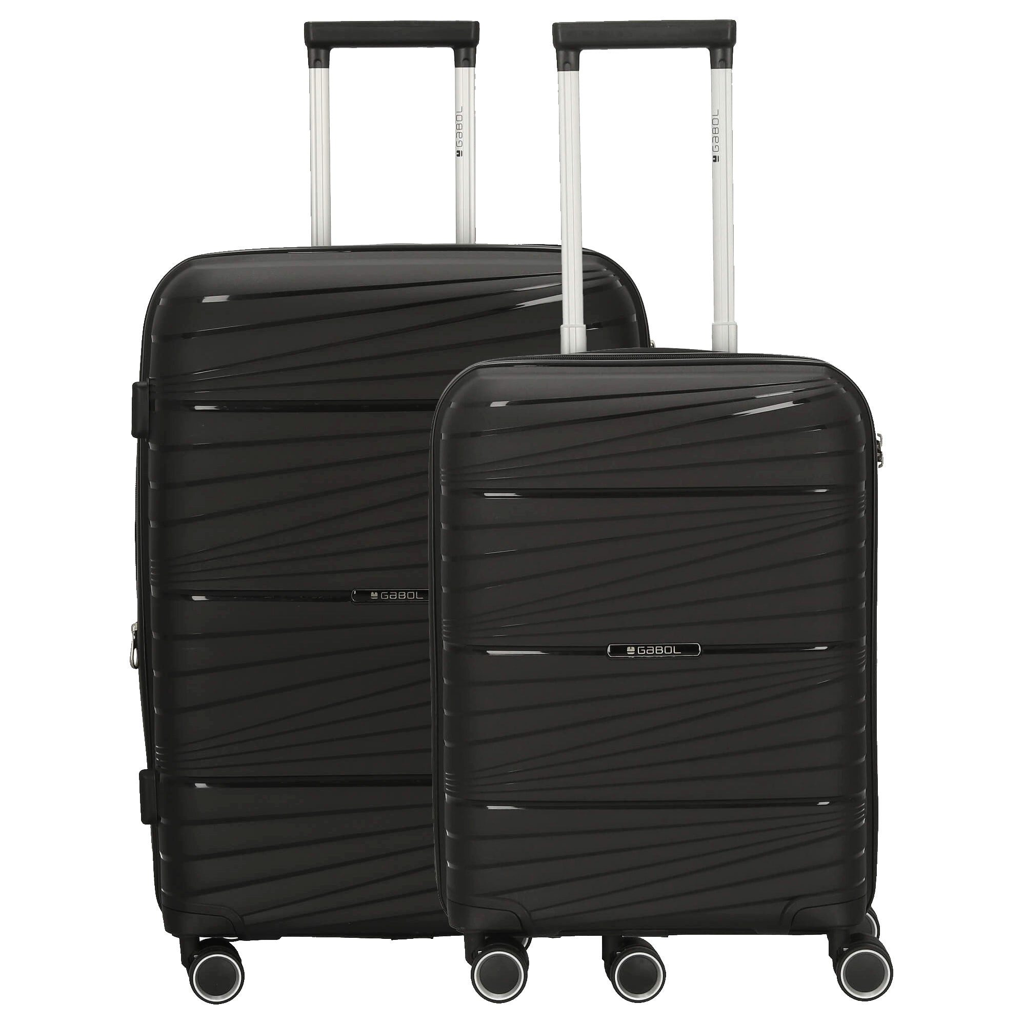 Gabol Kofferset Kiba - Trolley Set 2tlg. (S+M) (black), 4 Rollen Rollen