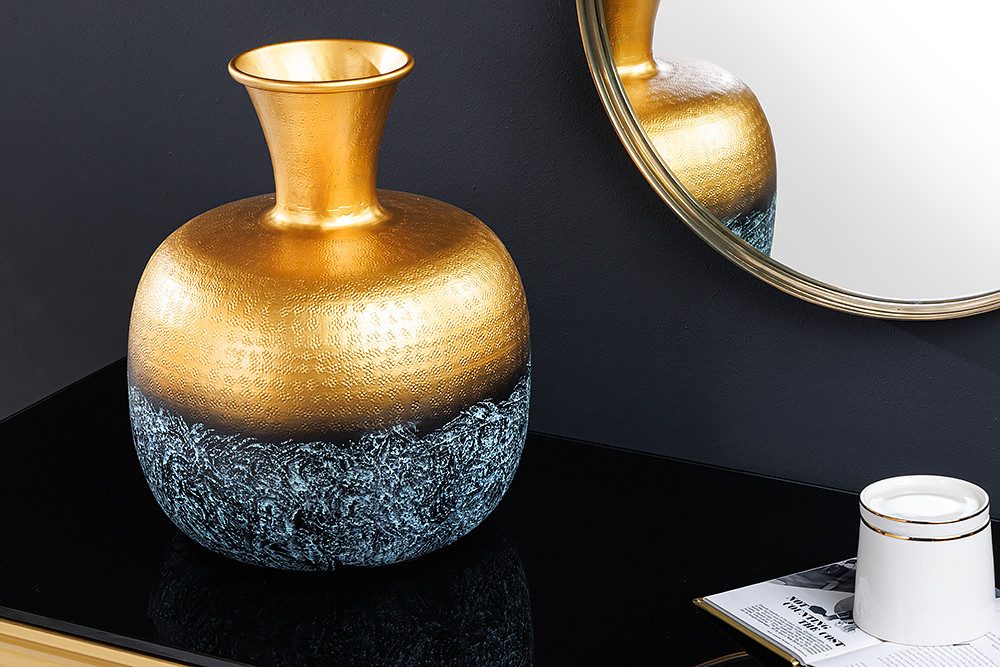 riess-ambiente Tischvase ABSTRACT ORIENT 40cm gold (Einzelartikel, 1 St), Wohnzimmer · Metall · rund · handmade · Dekoration · Design
