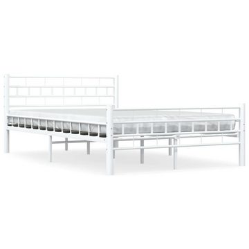 vidaXL Bett Bettgestell Weiß Metall 120x200 cm