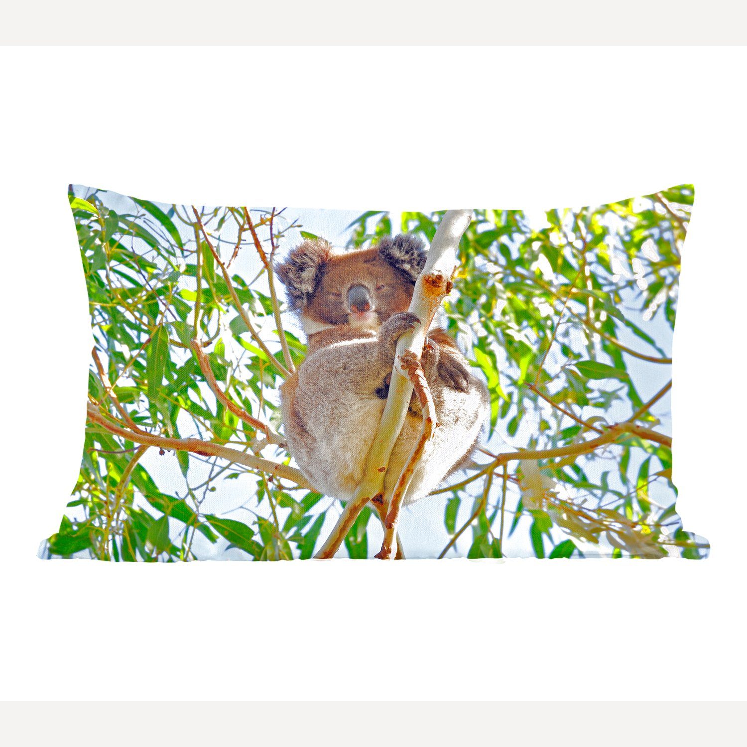 MuchoWow Dekokissen Koala - Luft - Zweige - Kinder - Jungen - Mädchen, Wohzimmer Dekoration, Zierkissen, Dekokissen mit Füllung, Schlafzimmer