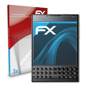 atFoliX Schutzfolie Displayschutz für Blackberry Passport, (3 Folien), Ultraklar und hartbeschichtet