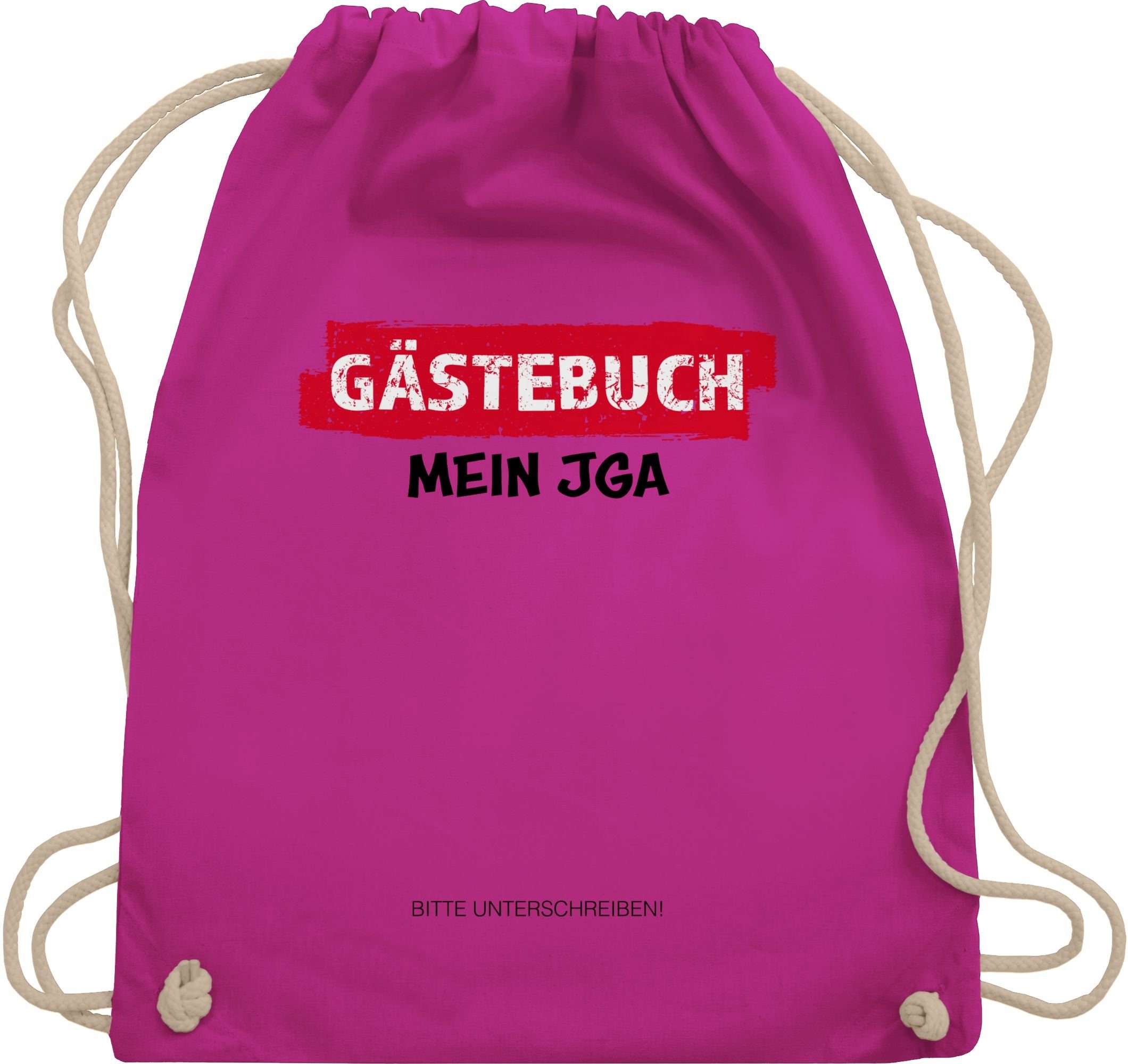 Shirtracer Turnbeutel JGA Gästebuch I Unterschreiben Gäste, JGA Männer 03 Fuchsia