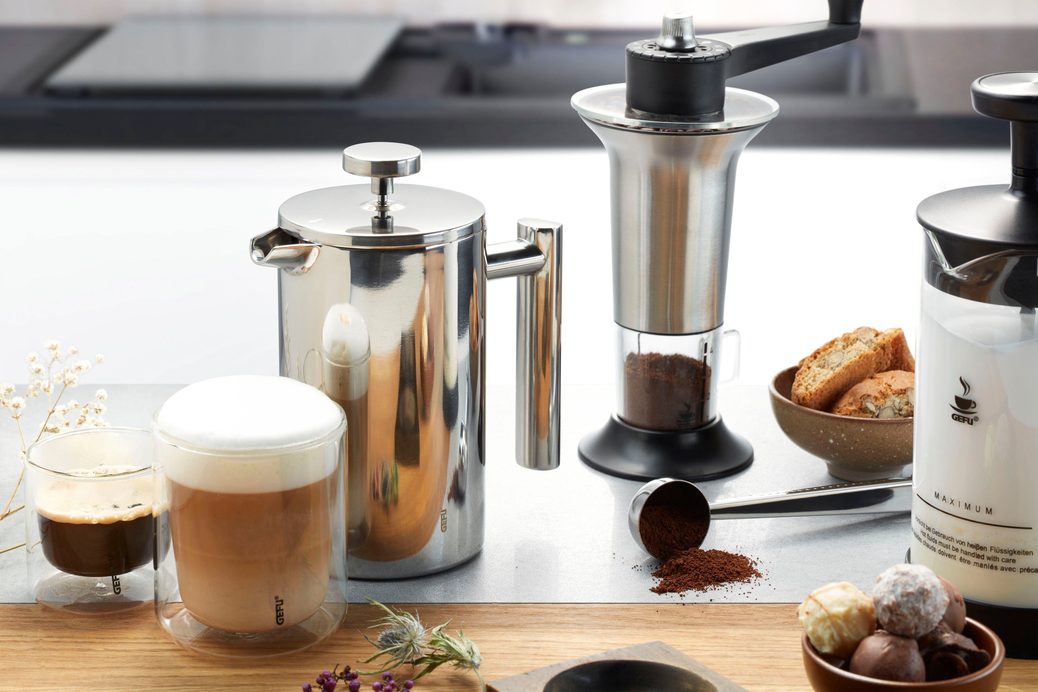 GEFU French Press Kanne, 600l Kaffeekanne, Einfaches Zubereiten von duftendem Kaffee und Tee