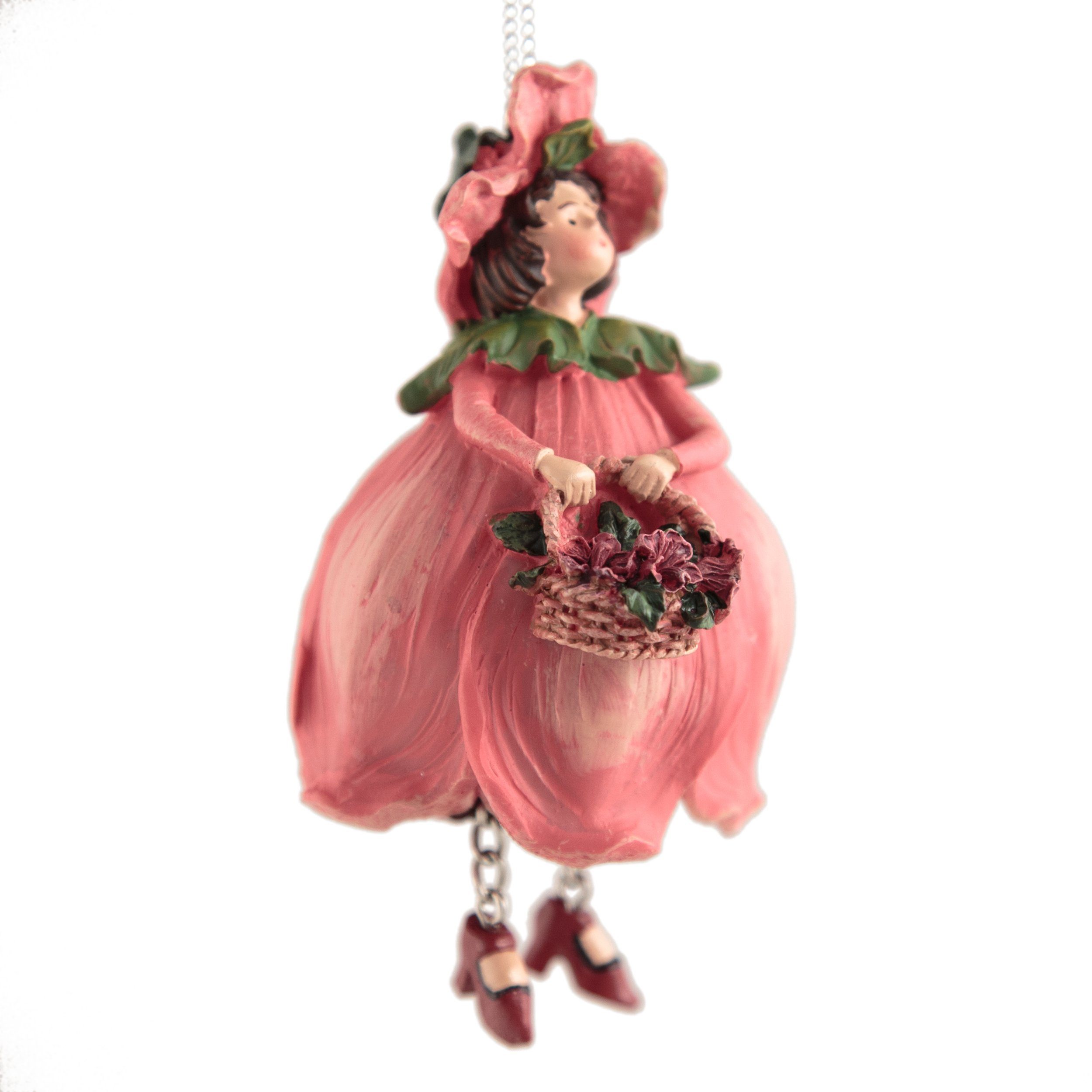 ROSEMARIE SCHULZ Heidelberg Dekohänger Blumenmädchen Mohn rund zum Hängen Dekofigur Blumen Deko-Objekt (1 Stück), Deko Blumenampel