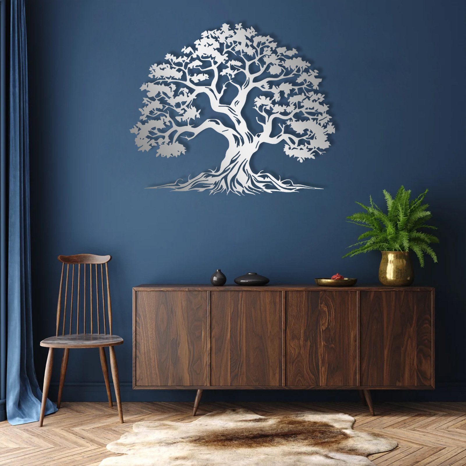 Jumpeak Wanddekoobjekt Metall Baum des Lebens Kunst Wanddekoration,Baum Wanddekoration, Natur, Hergestellt aus Metall,Vier Farben zur Auswahl,2 Größe – Bild 4 von 5