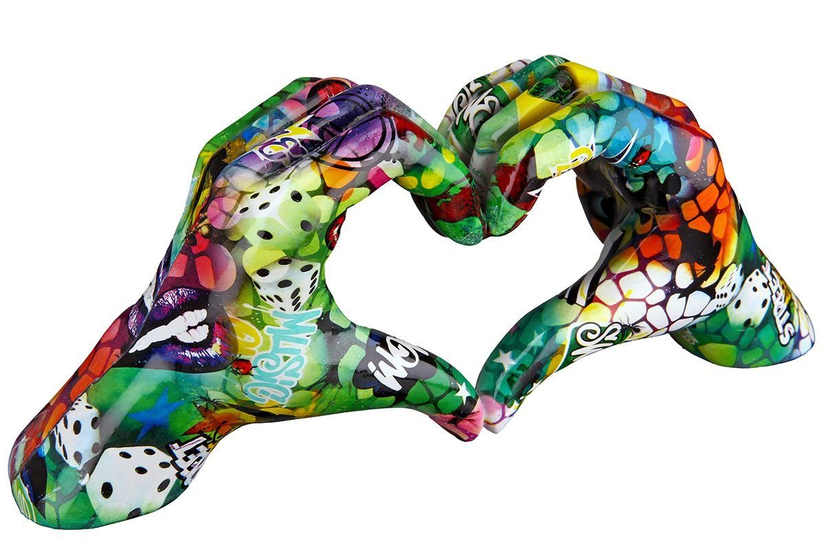 MF Dekoobjekt Hand Skulptur Love Street Art Dekofigur Herzform Urban Figur Graffiti