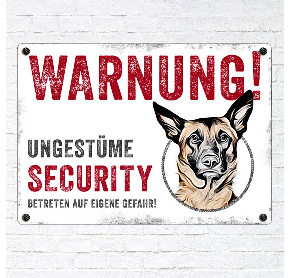 Thumbnail - Cadouri Warnschild Hundewarnschild MALINOIS - Hinweisschild mit Hunderasse, (Metallschild mit vier vorgebohrten Löchern)...