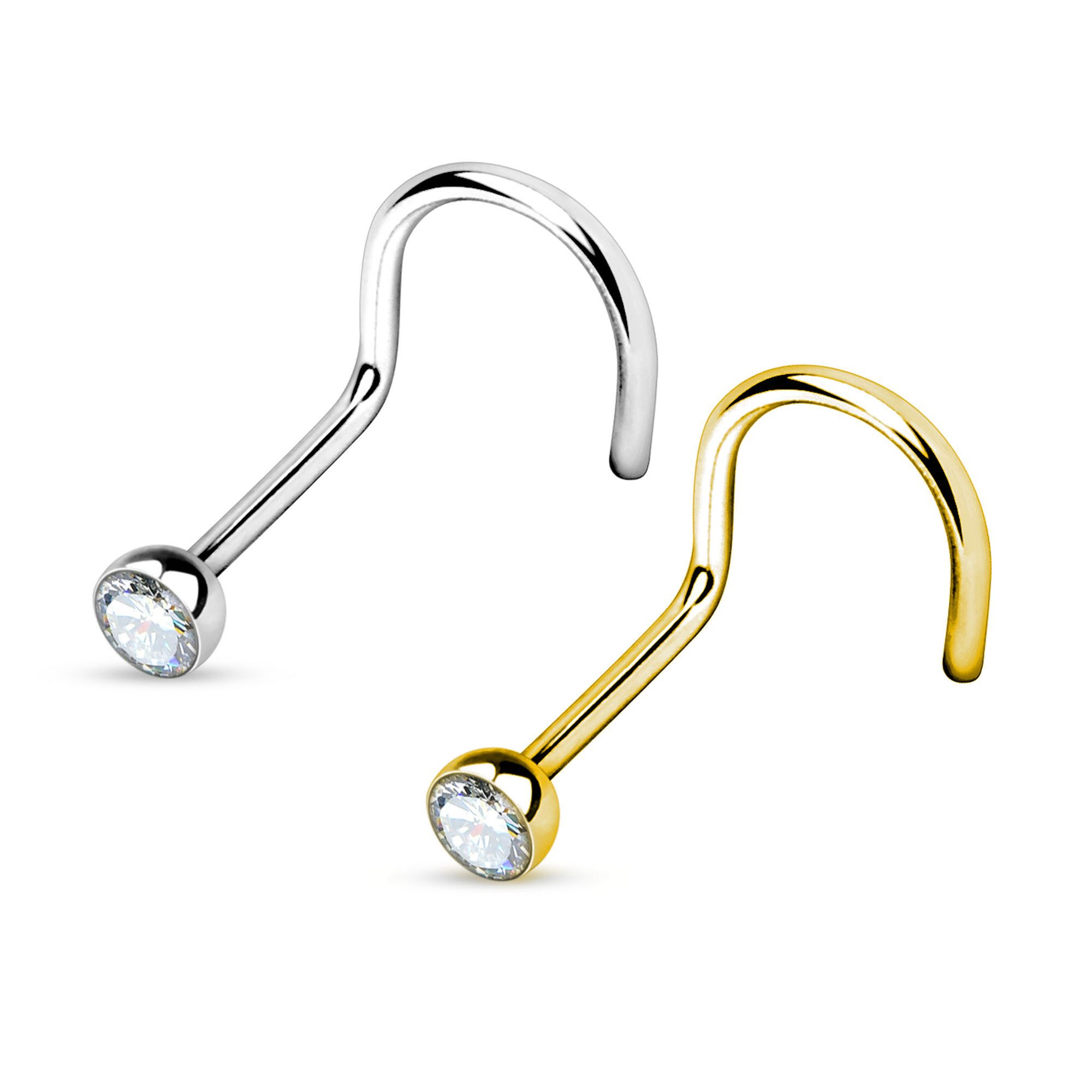 viva-adorno Nasenpiercing 1,0mm Nasenstecker Titan gebogen günstig online kaufen