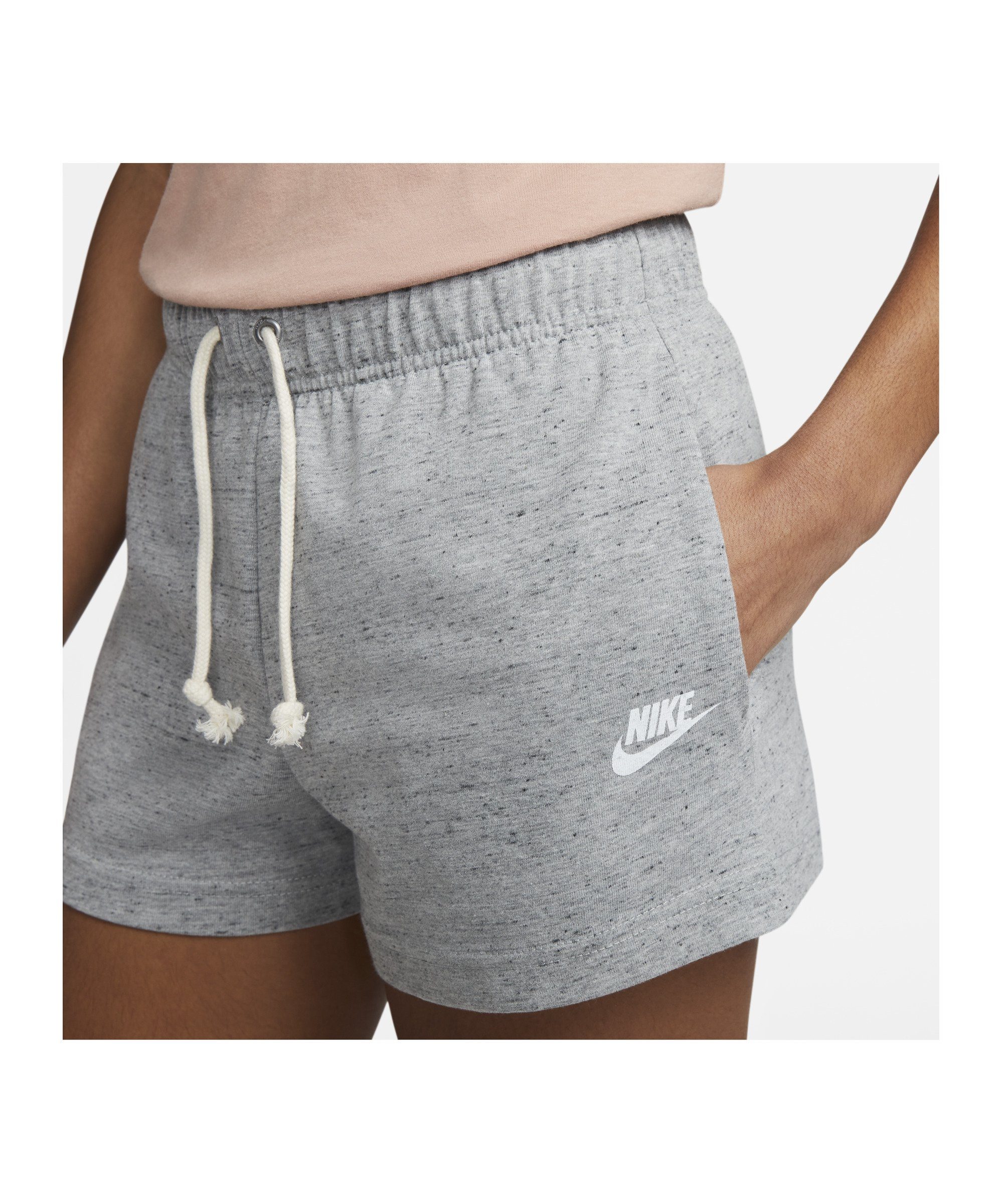 Nike Sportswear Jogginghose Gym grauweiss Damen Short Vintage