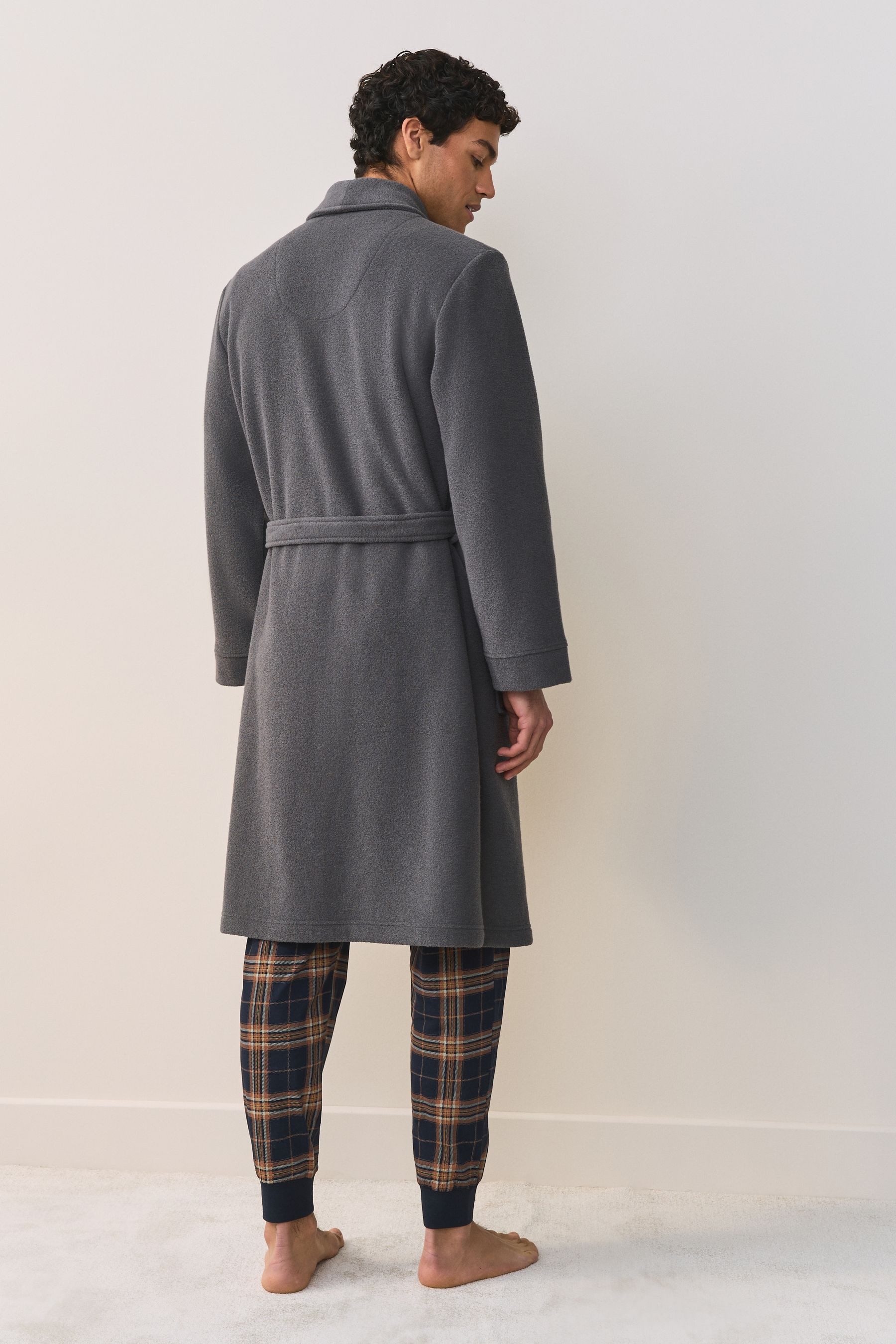 Next Herrenbademantel Superweicher Bademantel aus Frottee, Polyester (recycelt), Baumwolle