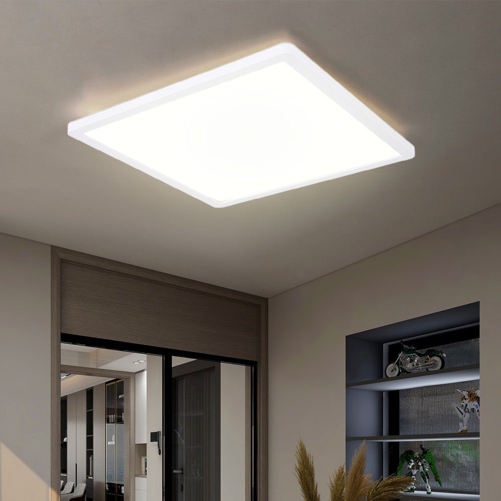 modern Globo fest Warmweiß, LED LED Wohnzimmerlampe Panel Deckenleuchte LED-Leuchtmittel Deckenleuchte, Deckenlampe weiß verbaut,